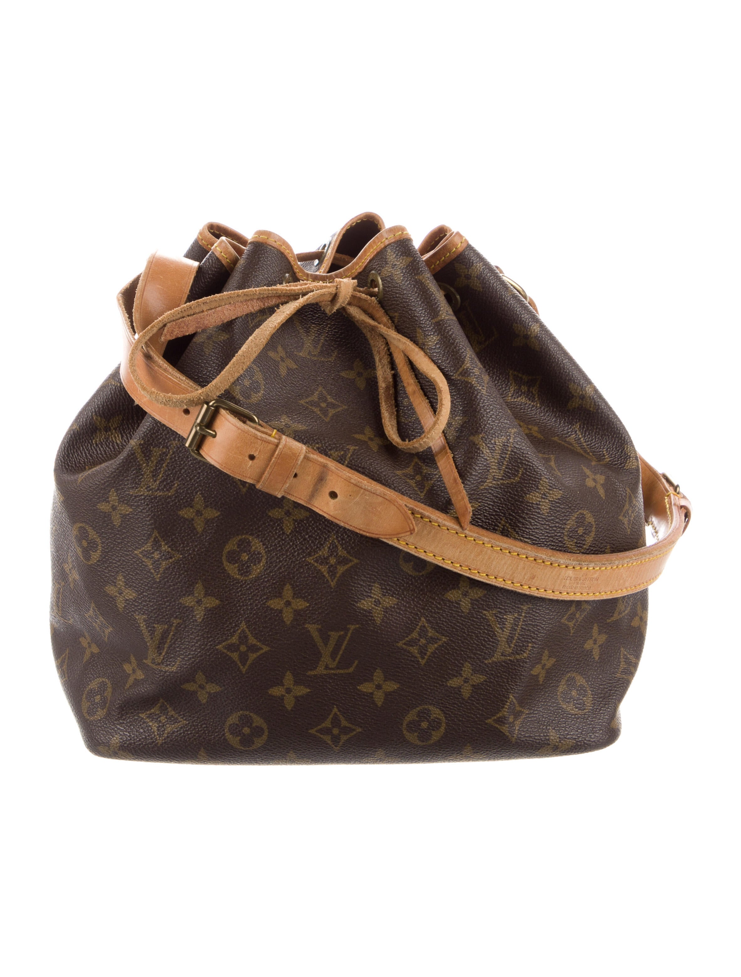 Louis Vuitton Vintage Monogram Petit Noe Bucket Bag Brown Bucket Bags