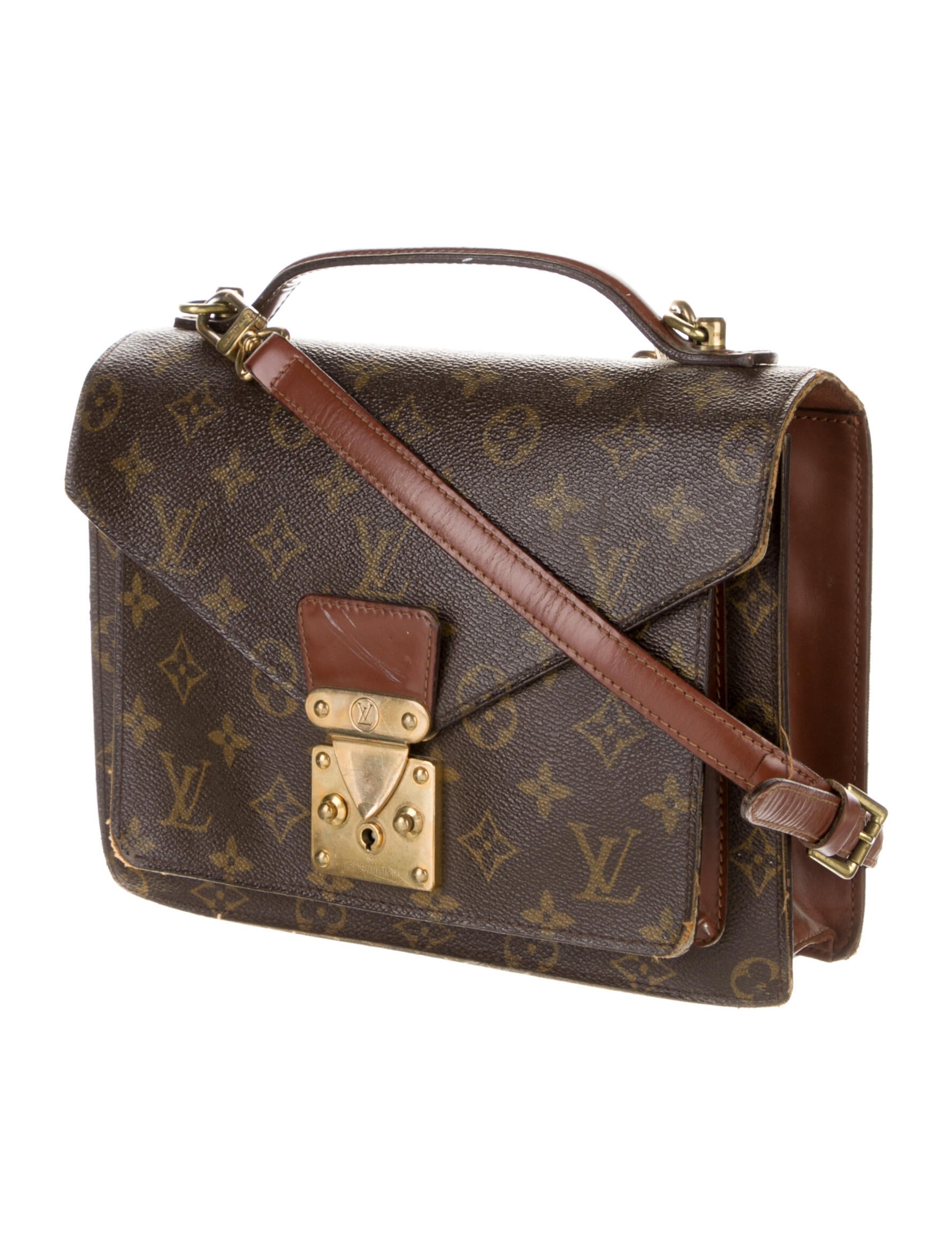 Louis Vuitton Vintage Monogram Monceau 28 Brown Crossbody Bags