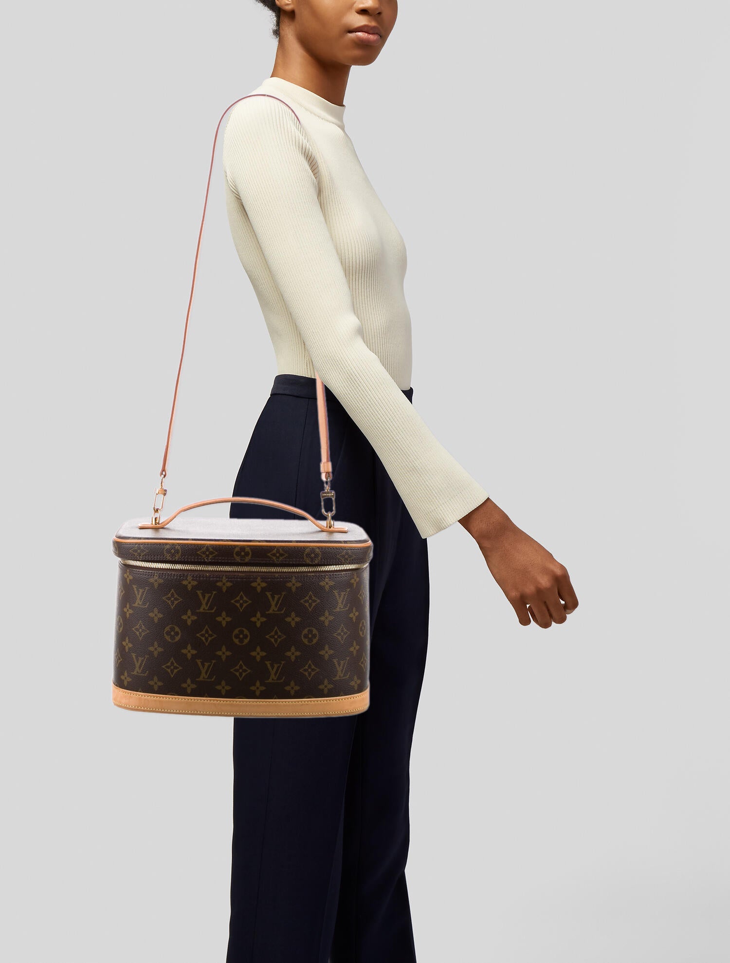 Louis Vuitton Monogram Nice Train Case Brown Travel, Accessories