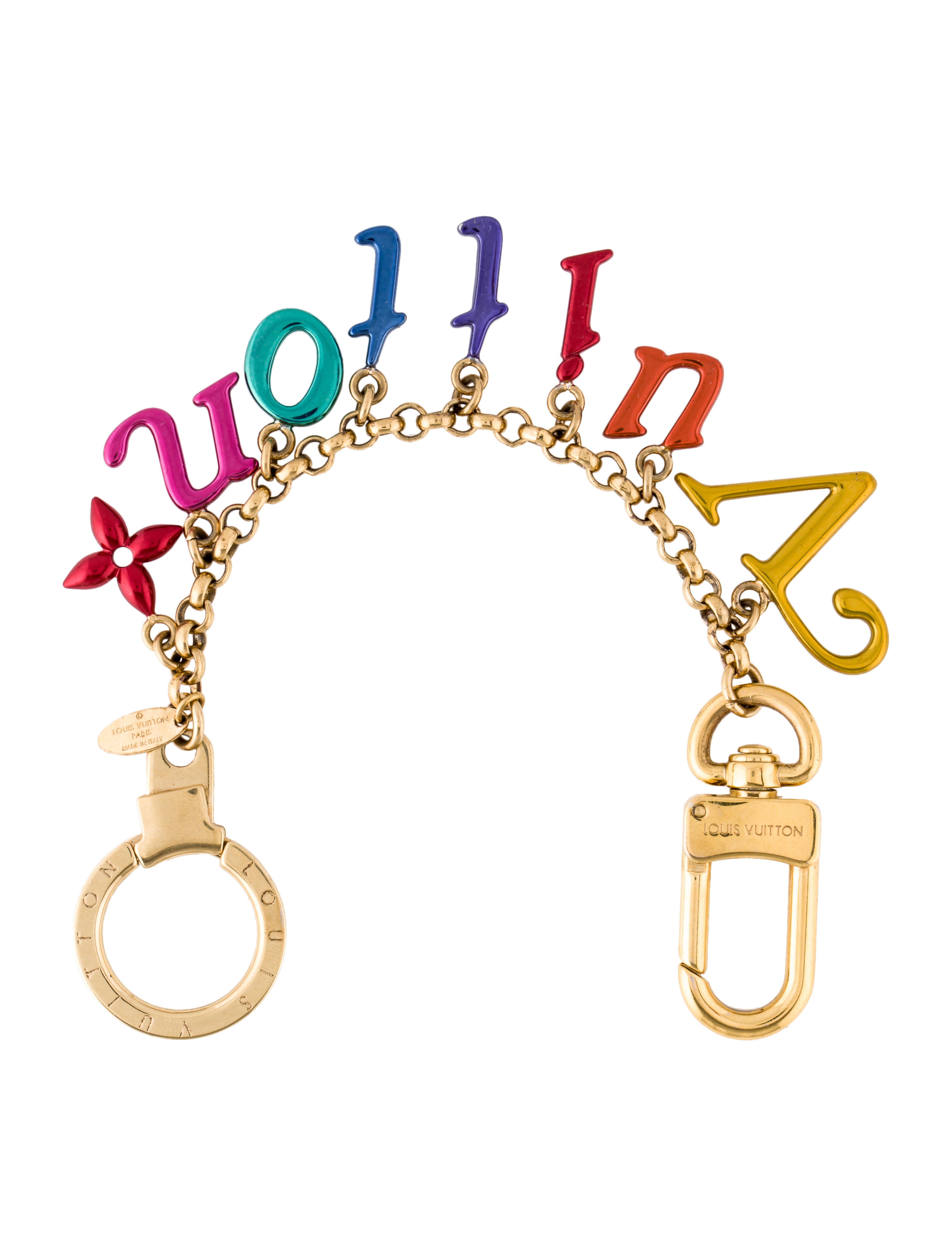 Louis Vuitton New Wave Chain Bag Charm and Key Holder Gold Keychains