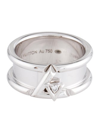 Louis Vuitton 18K Diamond LV Volt One Band Ring