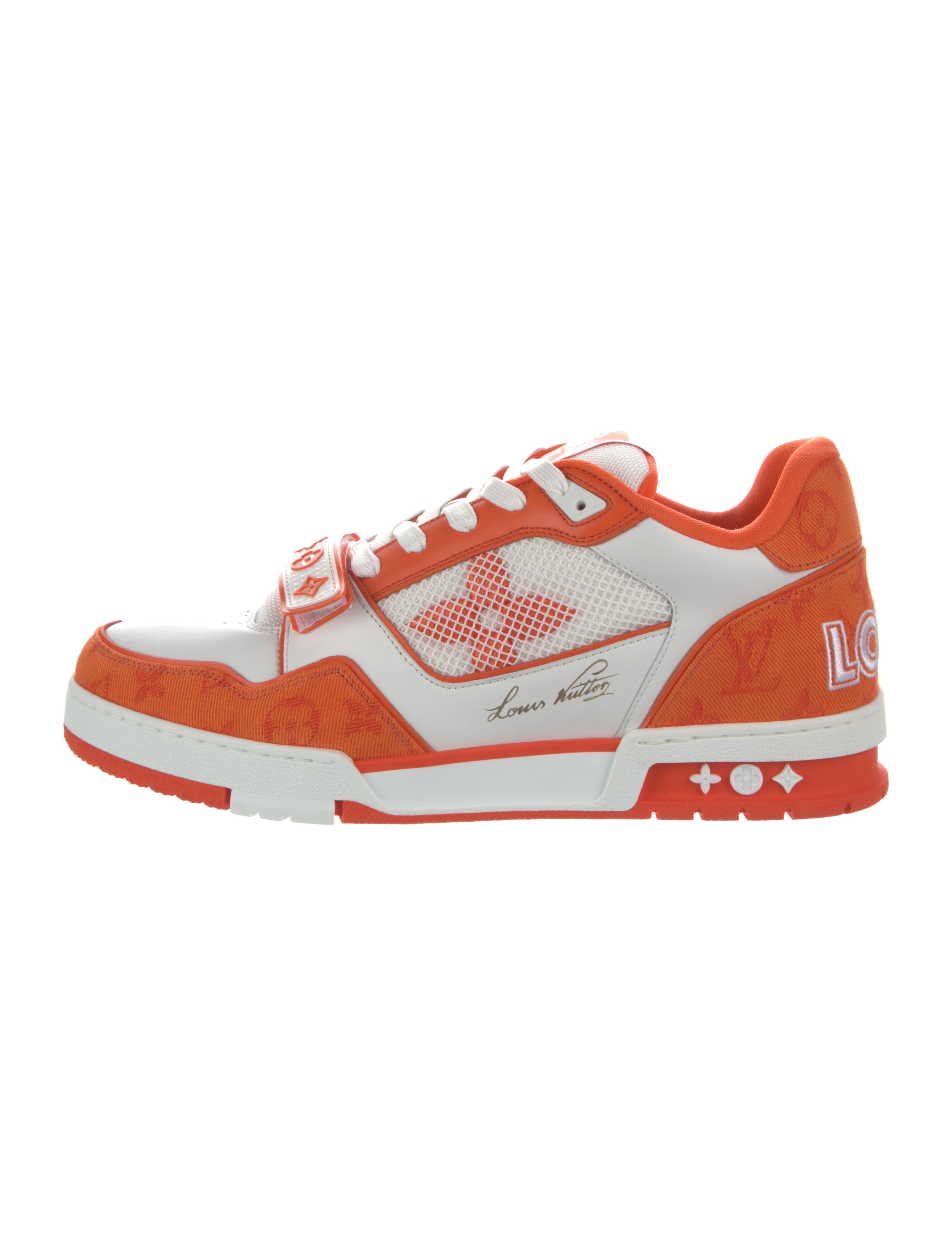 Louis Vuitton Orange Trainer Sneakers w/ Tags 9.5