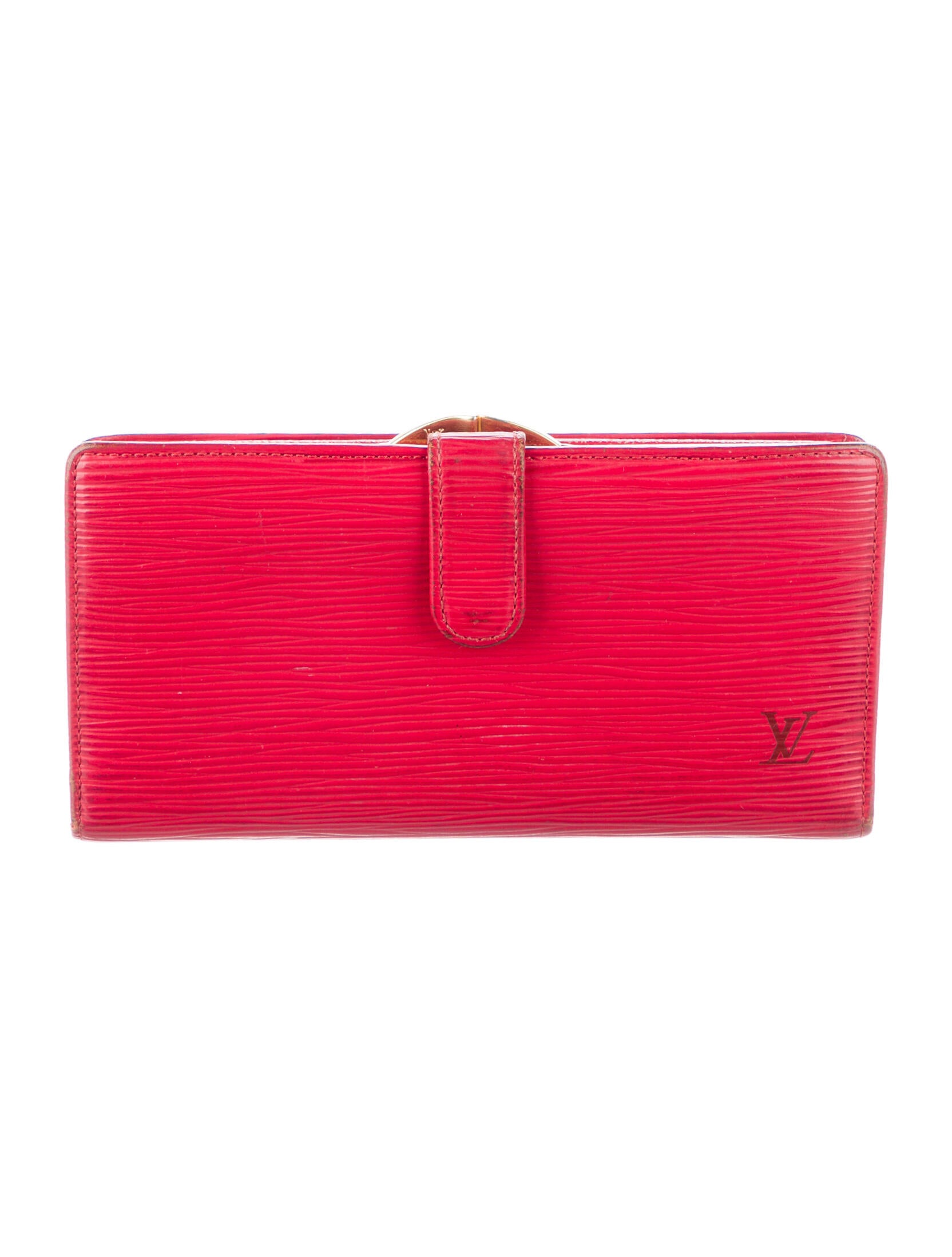 Louis Vuitton 2001 Leather French Purse Red Wallets, Accessories