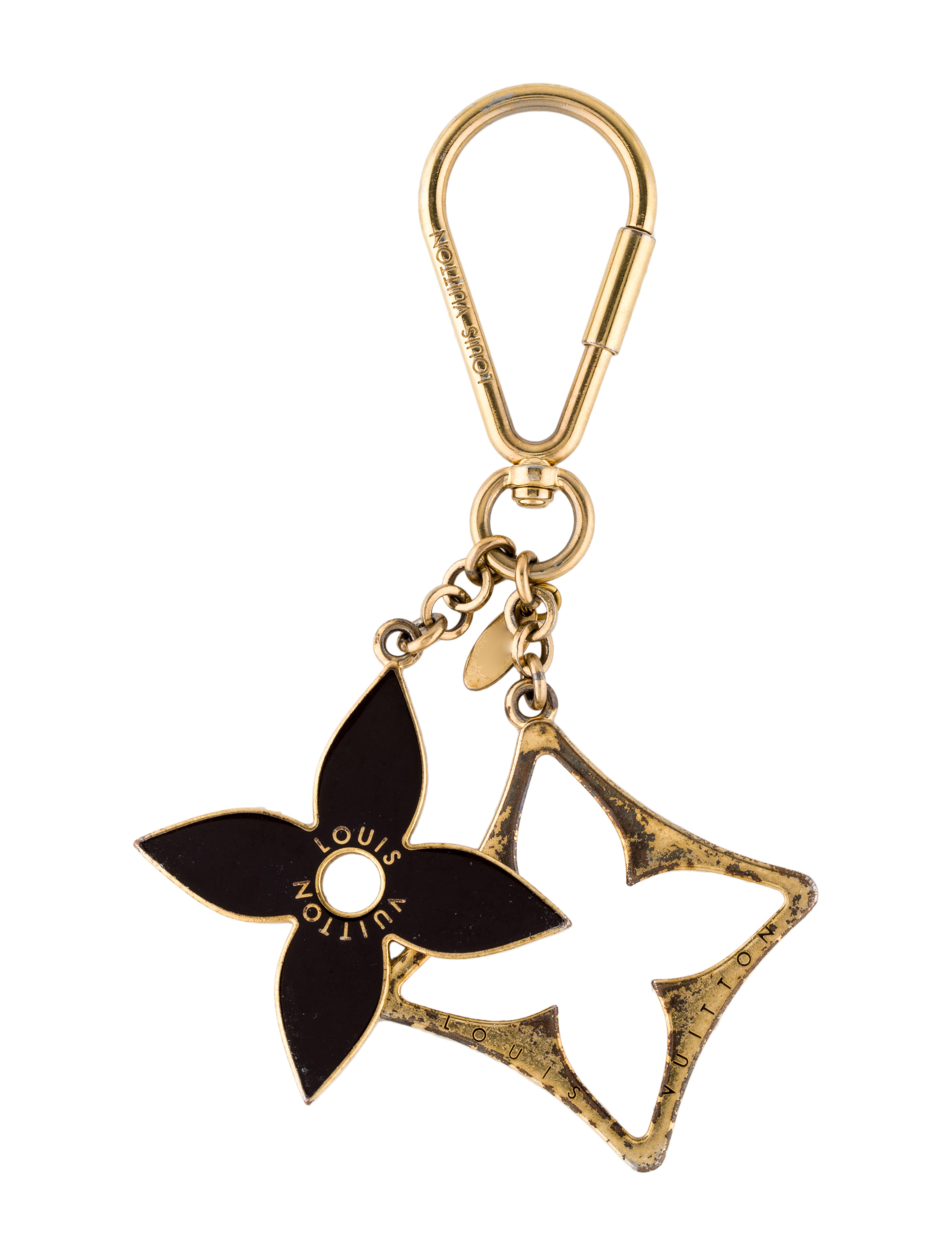 Louis Vuitton Puzzle Key Ring and Bag Charm Gold Keychains