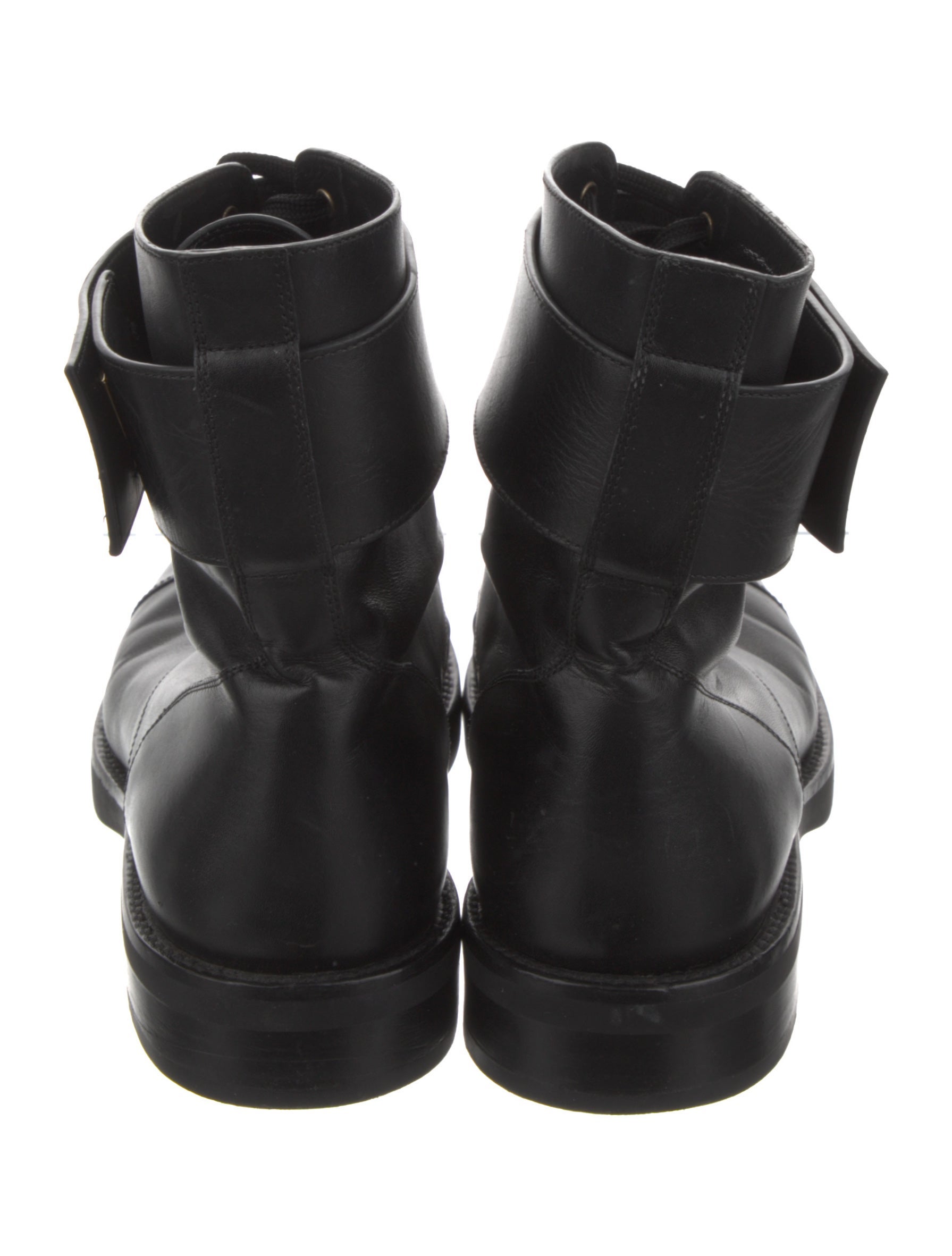 Louis Vuitton Leather Printed Combat Boots