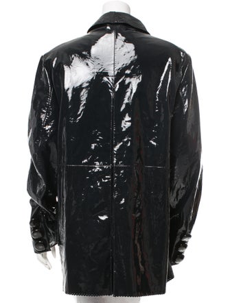 Louis Vuitton Patent Leather Double-Breasted Coat