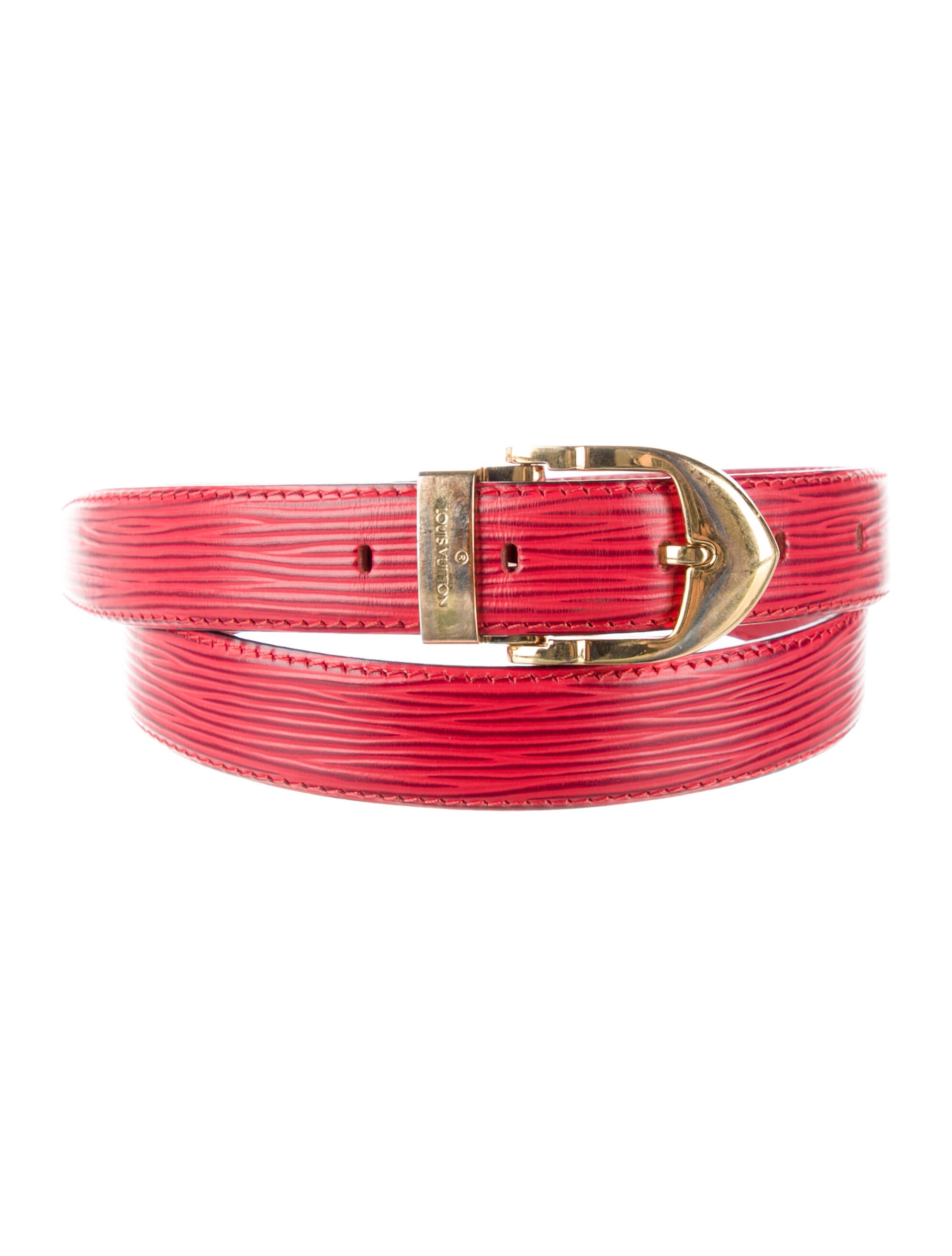 Louis Vuitton Classique Epi Epi Leather Waist Belt Red Belts