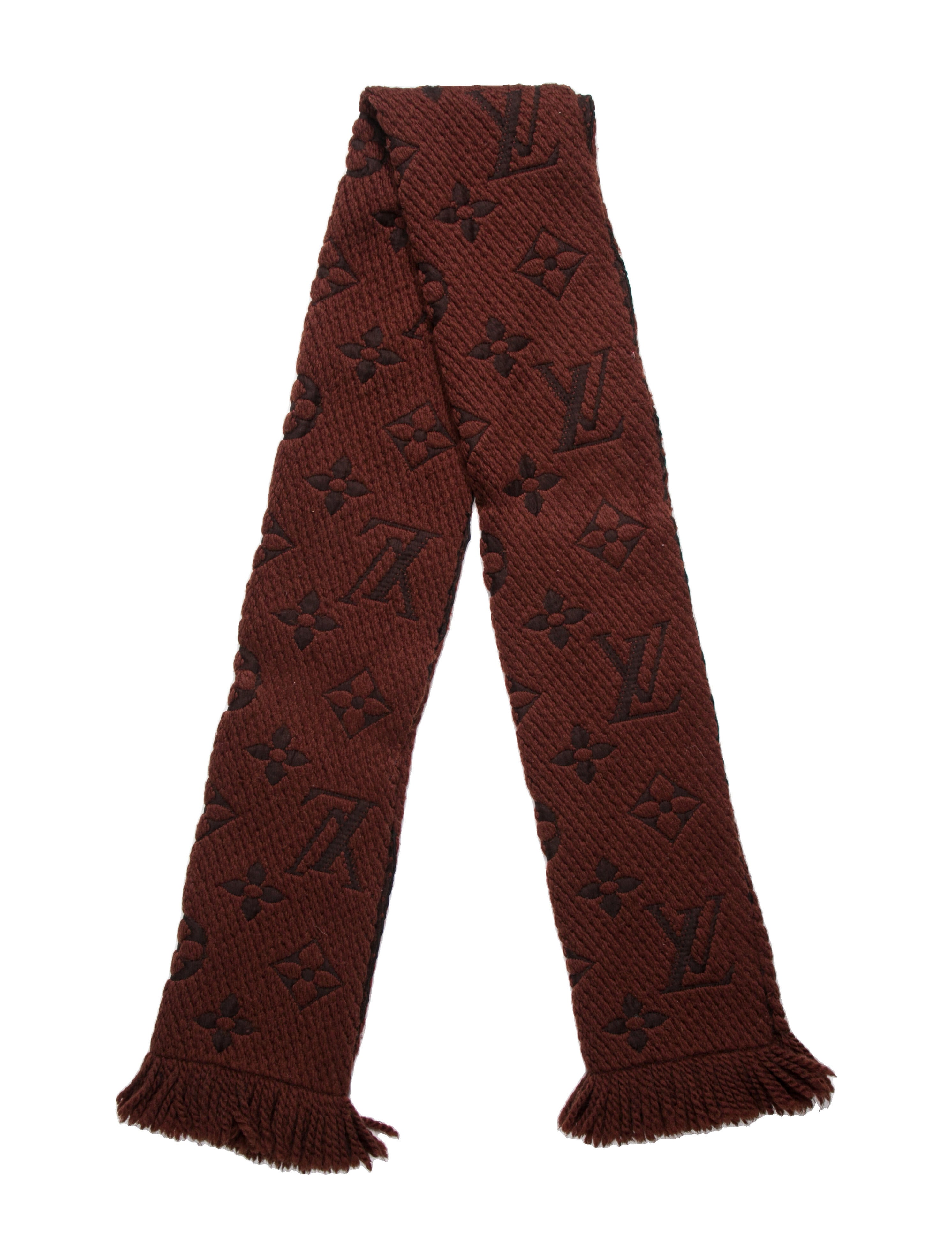 Louis Vuitton Logomania Wool Scarf Brown Scarves and Shawls, Accessories LOU709436 The