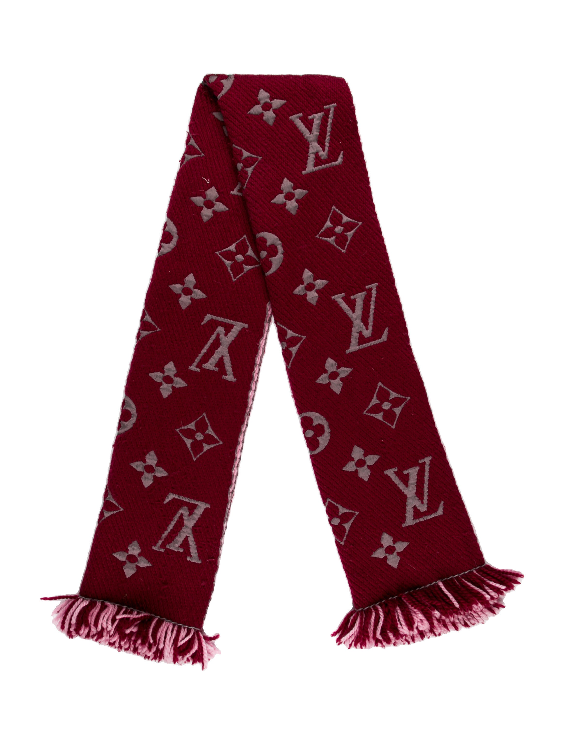 Louis Vuitton Logomania Wool Scarf Pink Scarves and Shawls