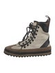 Louis Vuitton Suede Animal Print Combat Boots