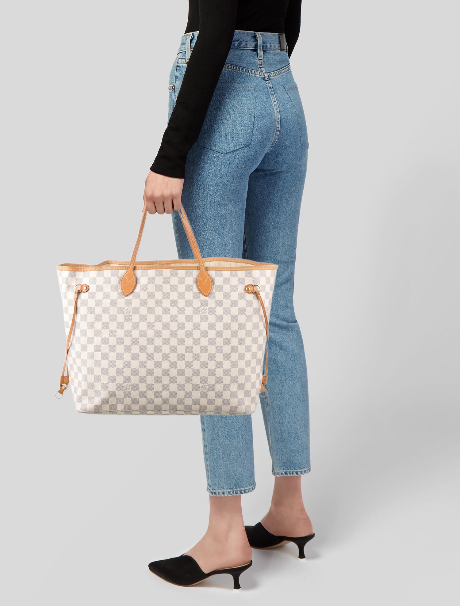 Louis Vuitton Damier Azur Totally GM White Totes, Handbags