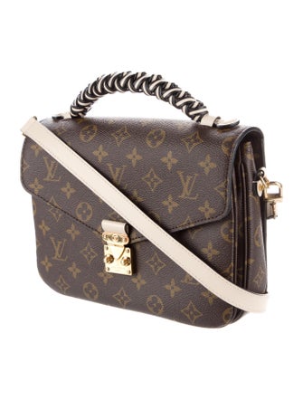 Louis Vuitton Monogram Braided Pochette Metis Creme Beige