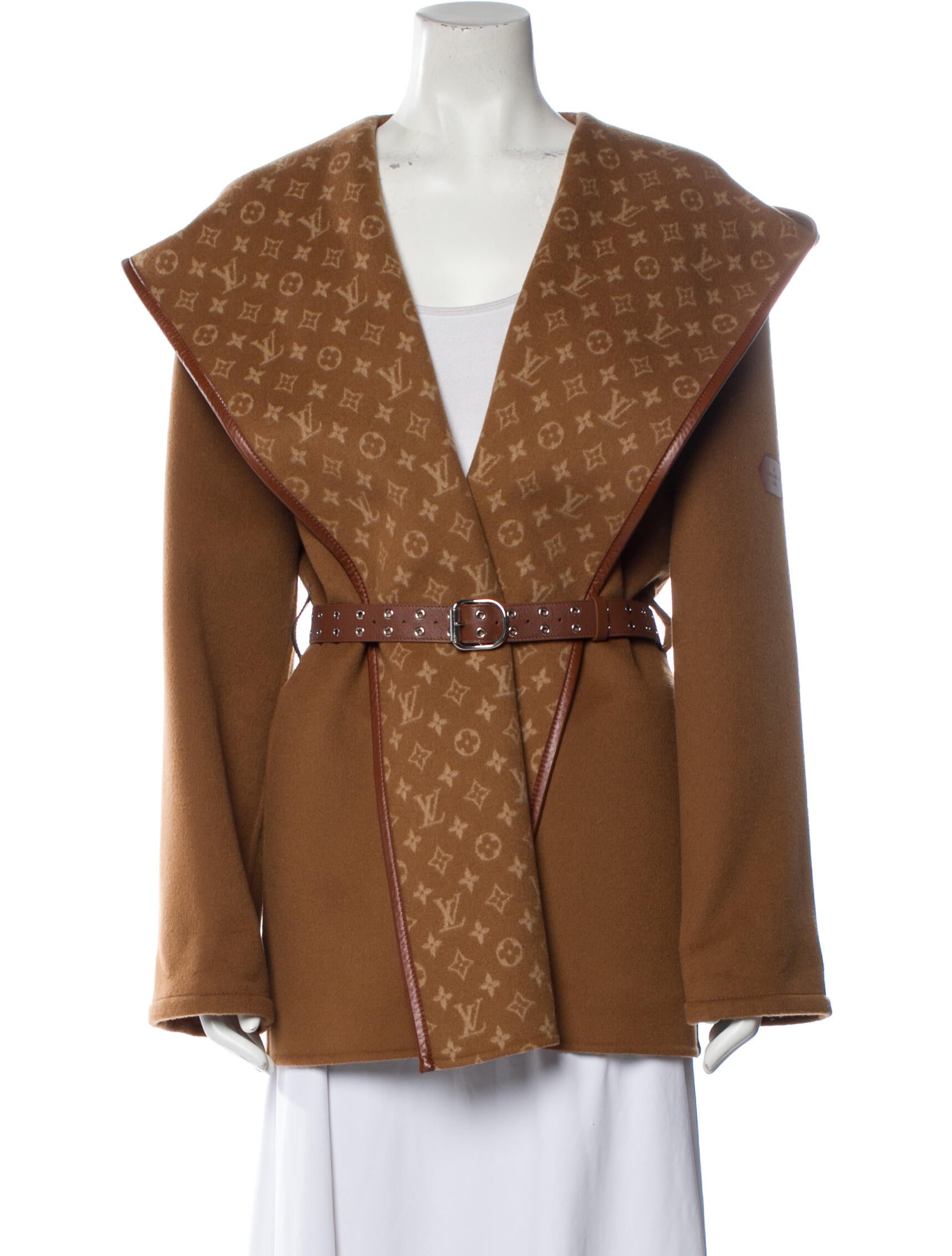 Louis Vuitton 2020 Hooded Wrap Evening Jacket Brown Jackets, Clothing