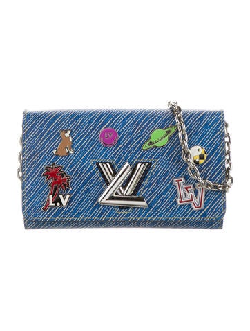 Louis Vuitton Crossbody Bags Epi Denim Twist Pins Chain Wallet