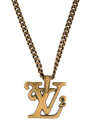 Louis Vuitton x Nigo Squared Logo Pendant Necklace