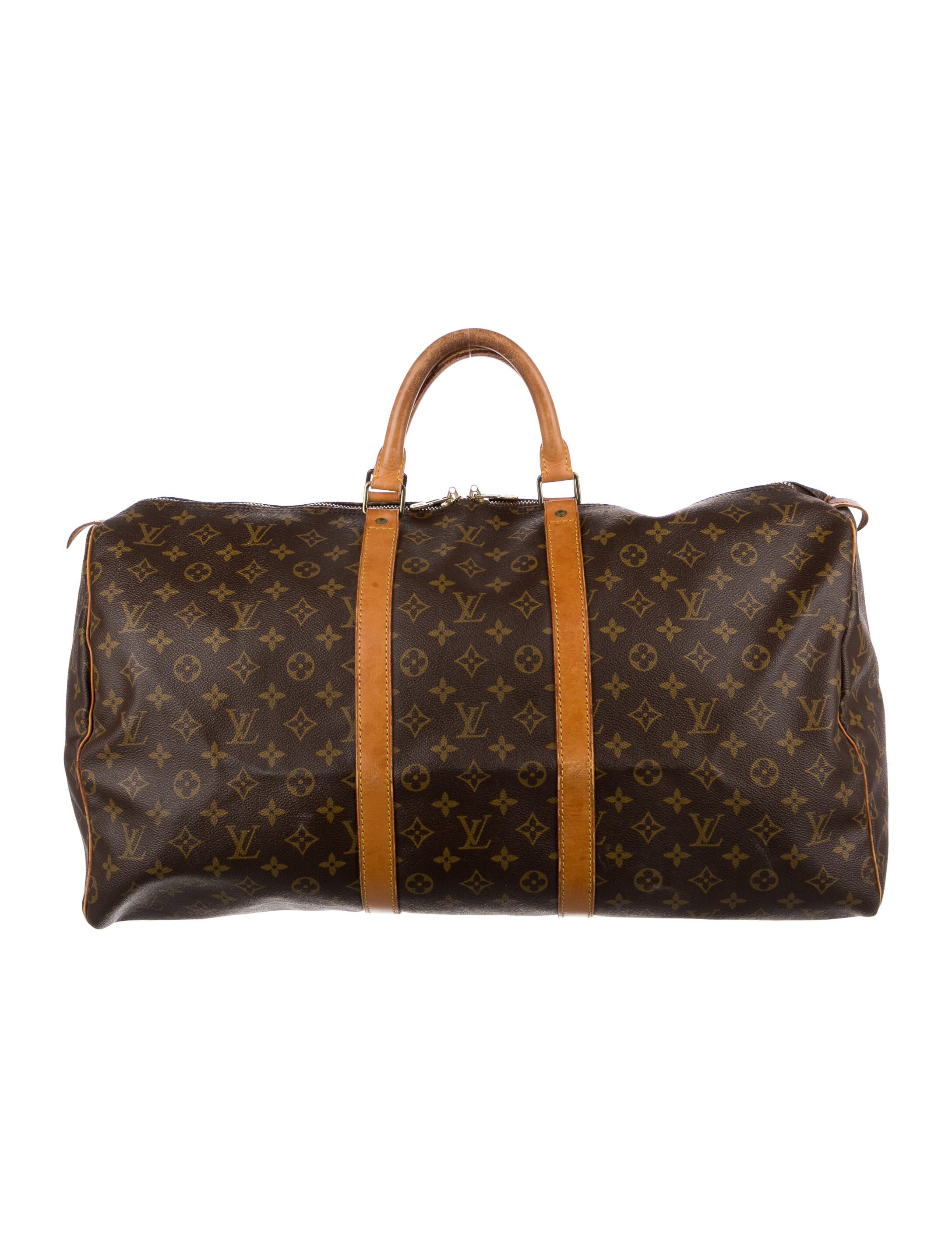 Louis Vuitton Coated Canvas Keepall 55 LV Monogram Weekender Bag