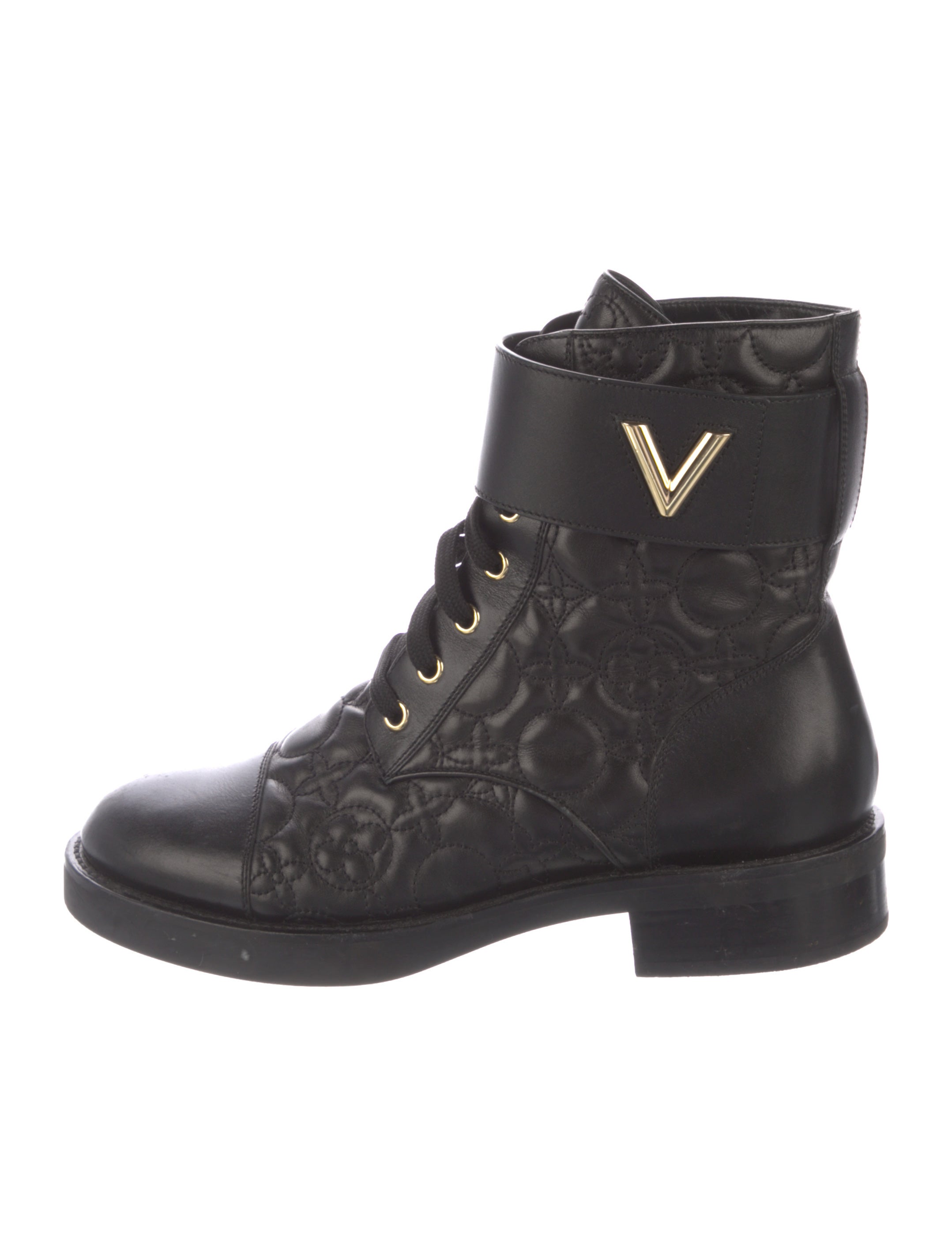 Louis Vuitton Wonderland Ranger Leather Combat Boots