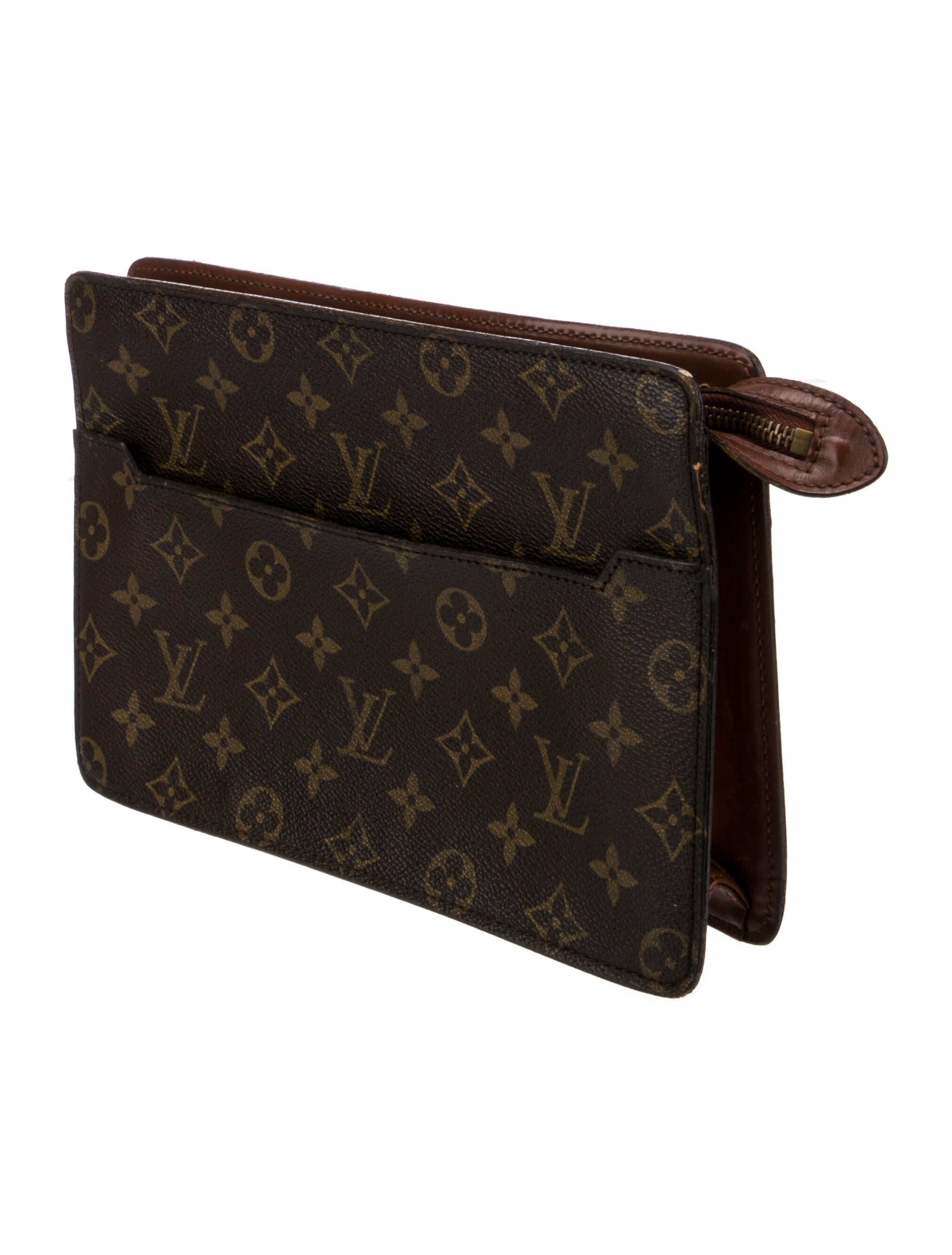 Louis Vuitton Vintage Monogram Pochette Homme Brown Clutches