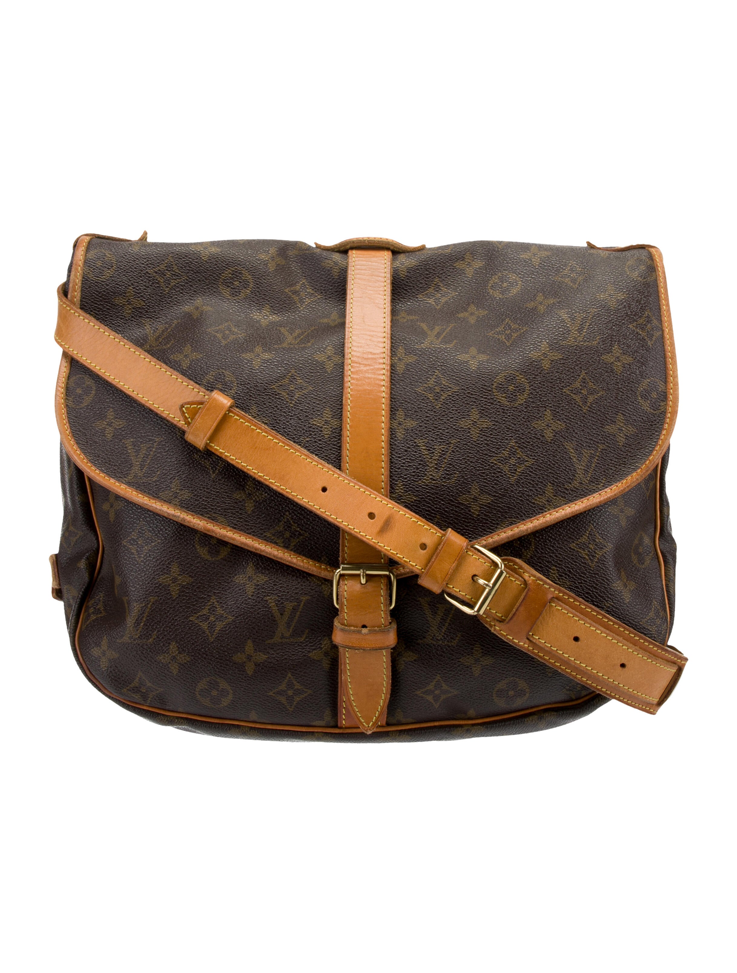 Louis Vuitton Vintage Monogram Saumur 35 Brown Shoulder Bags