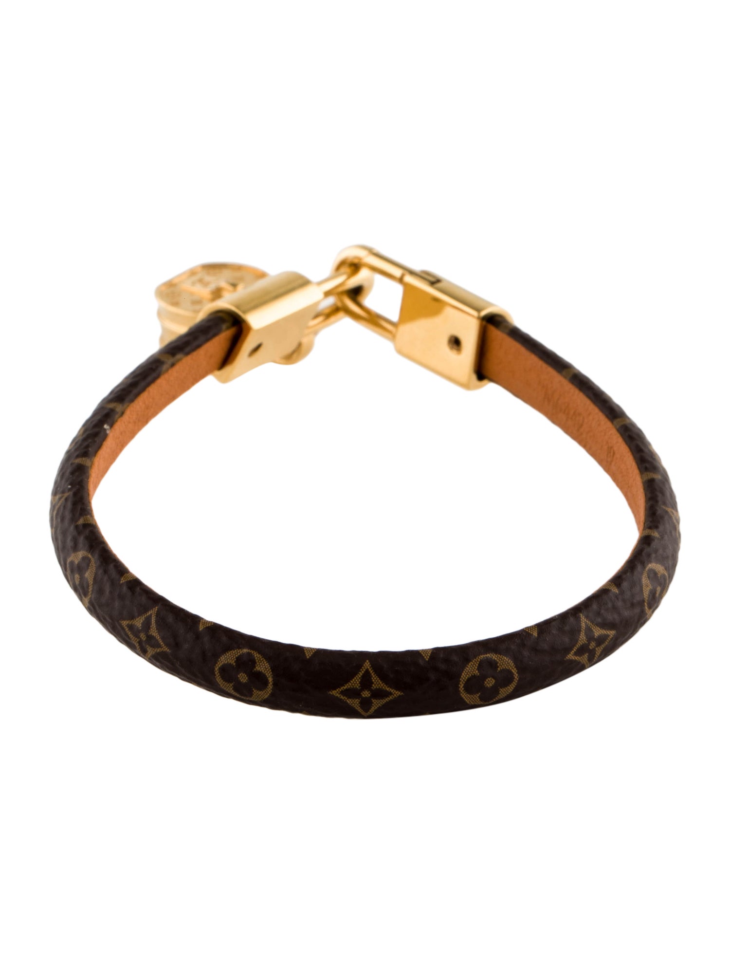 Louis Vuitton Leather & Canvas Monogram Speedy Charm Wrap Bracelet GoldPlated Wrap, Bracelets