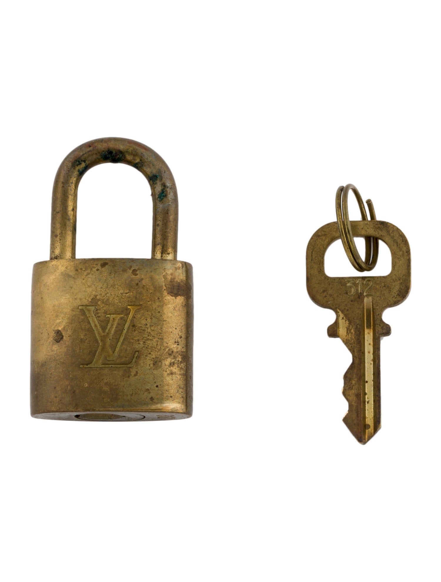 Louis Vuitton Brass Lock & Key Set