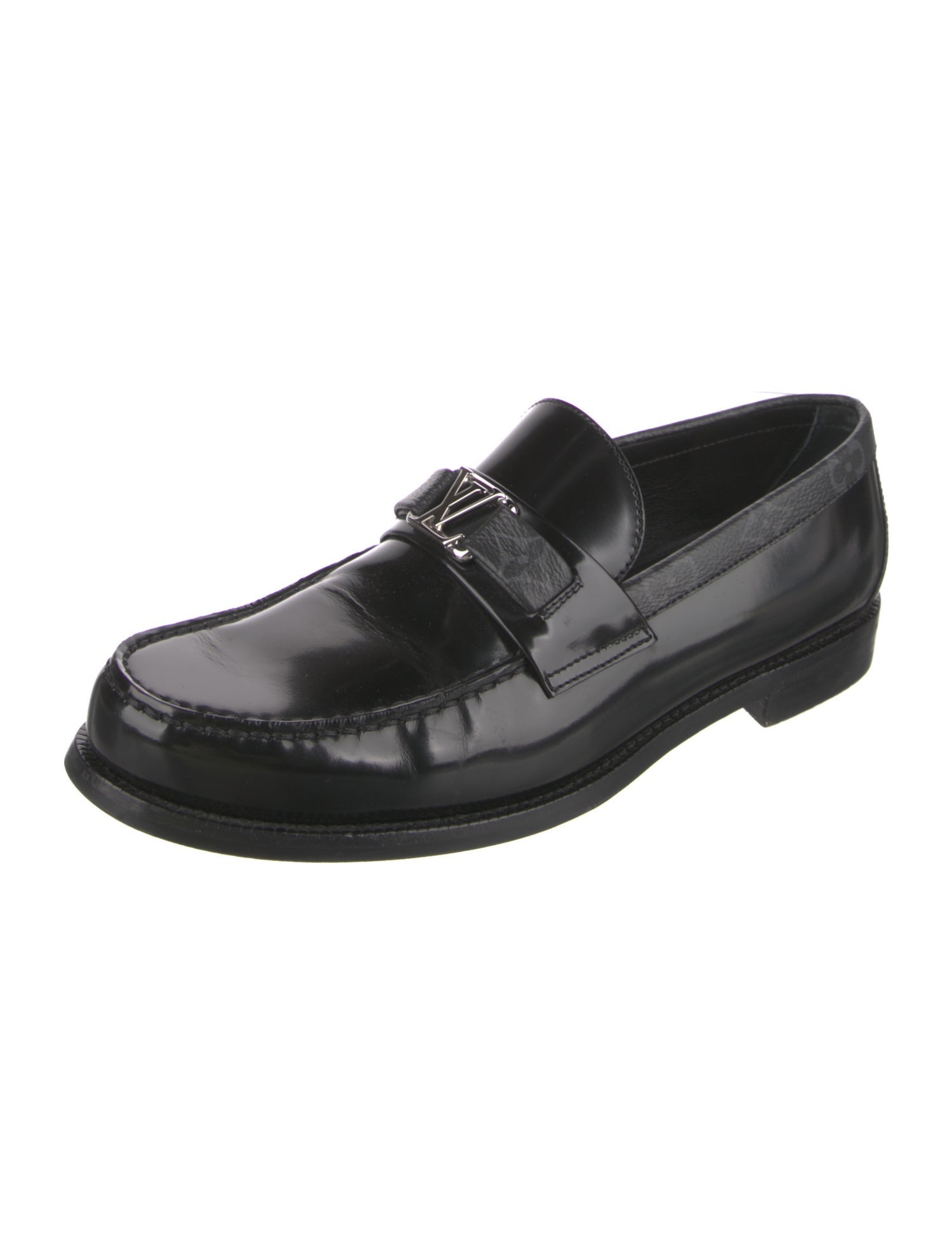 Louis Vuitton LV Monogram Leather Dress Loafers Black Loafers, Shoes