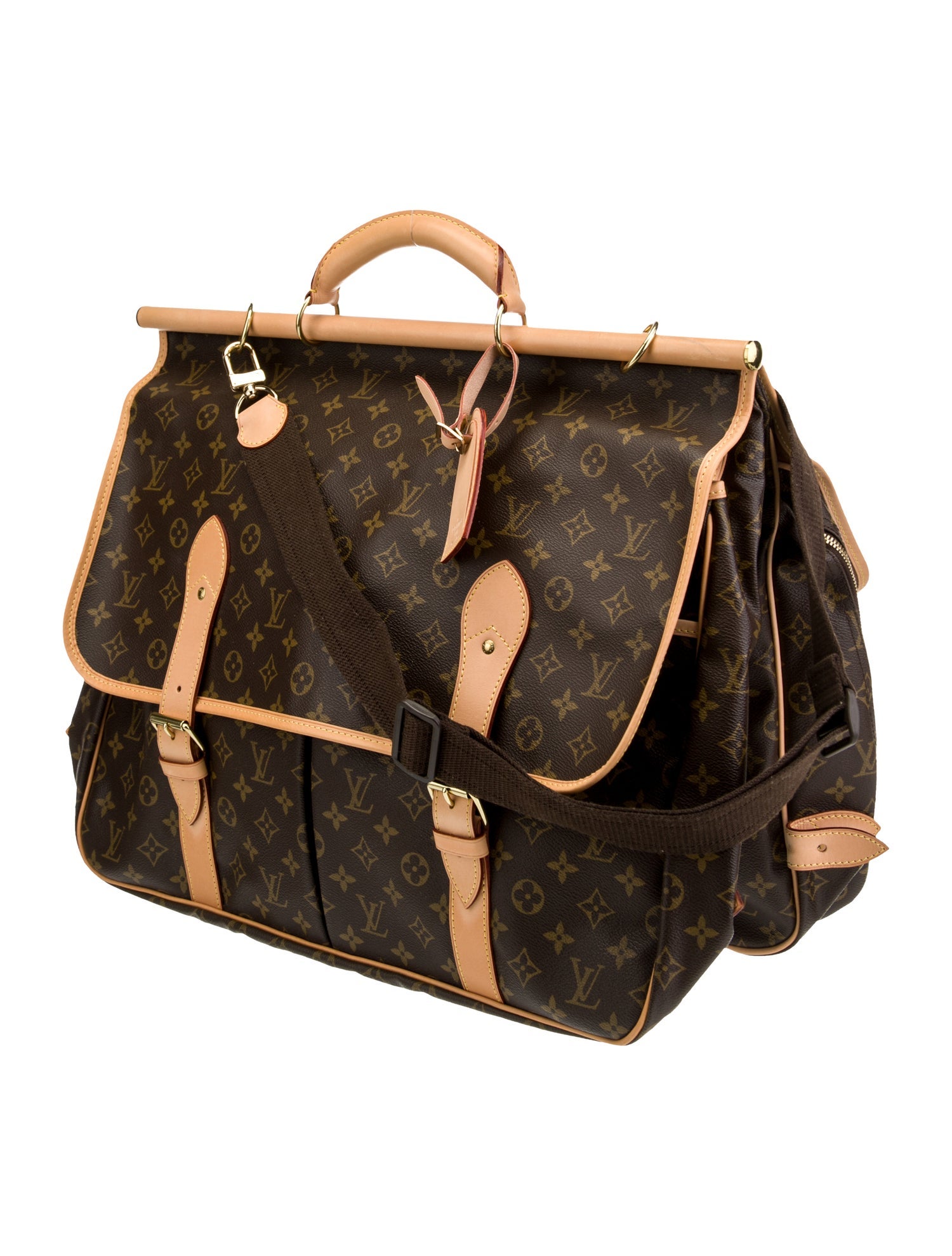 Louis Vuitton Monogram Sac Chasse Hunting Bag Brown Luggage and