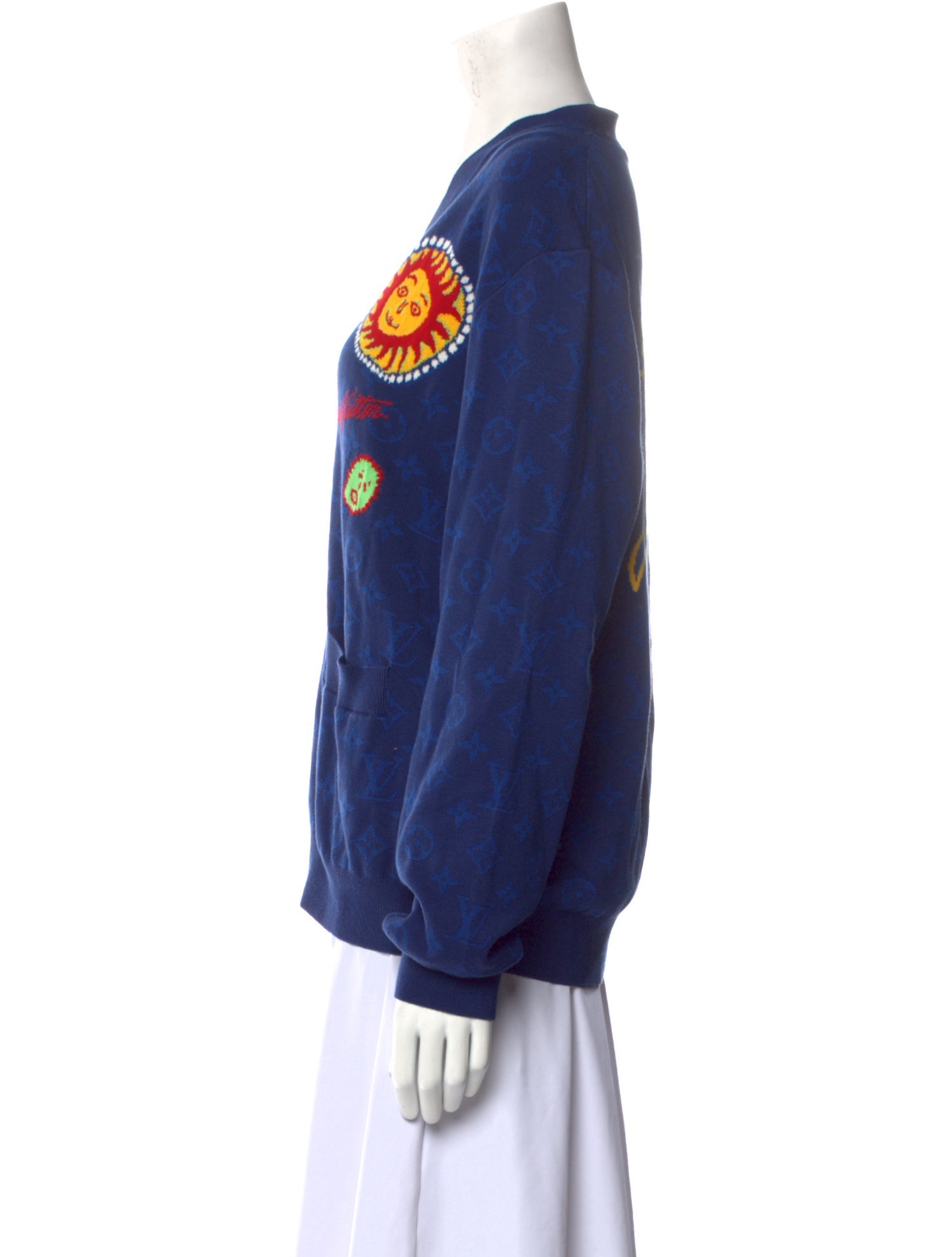 Louis Vuitton 2023 x Yayoi Kusama Monogram Faces Knitted Cardigan