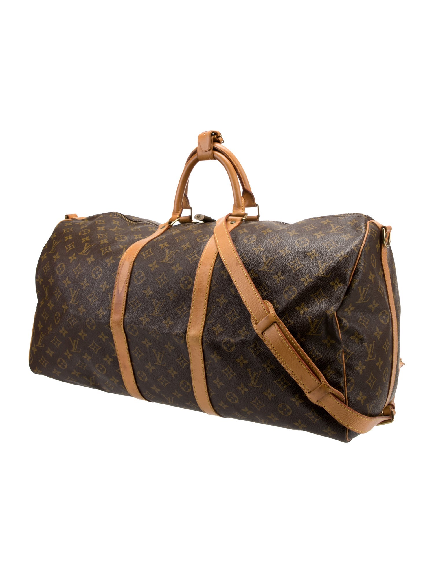 Louis Vuitton Monogram Keepall Bandouliere 55 Brown Luggage and