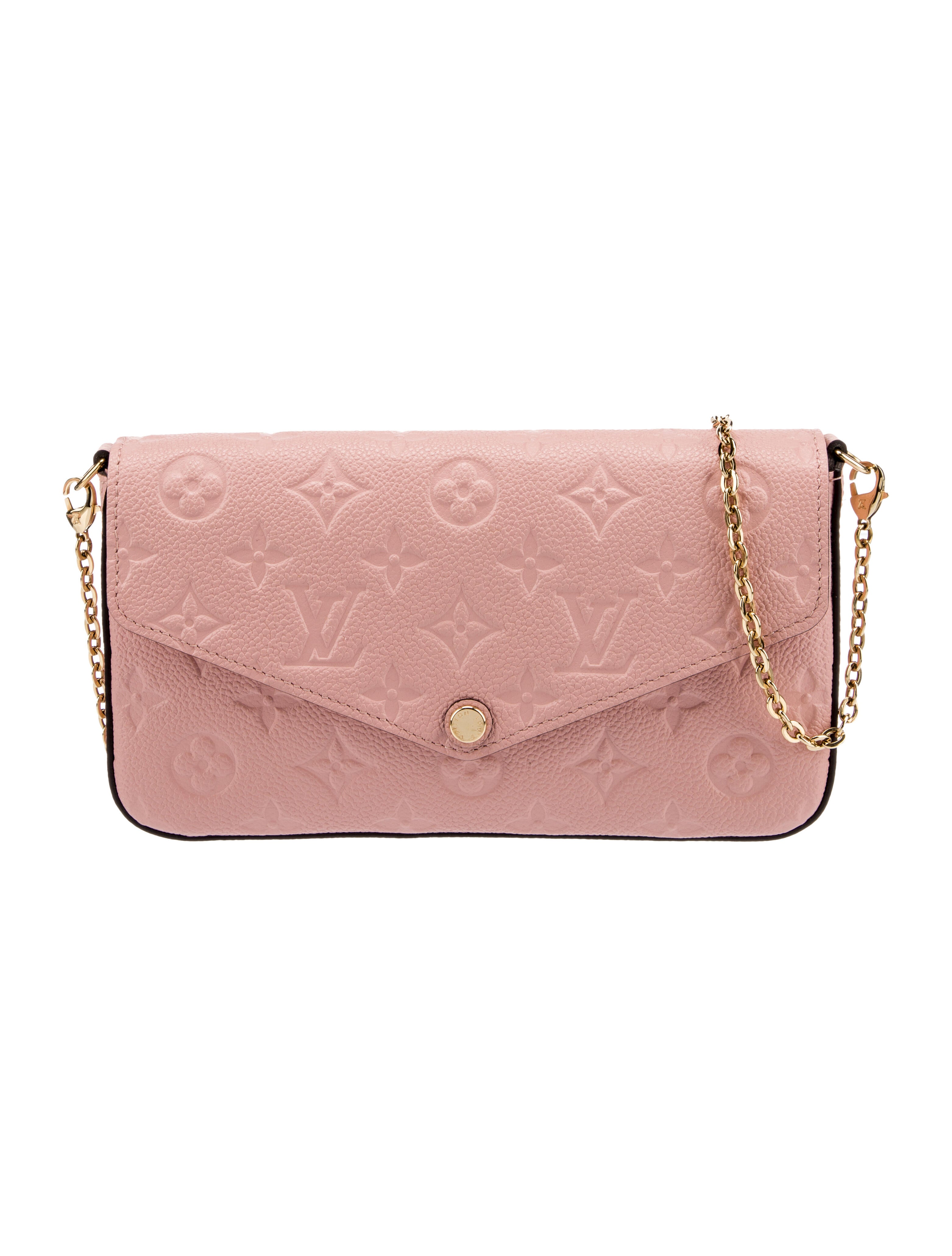 Louis Vuitton Monogram Empreinte Felicie Pochette Pink Crossbody Bags