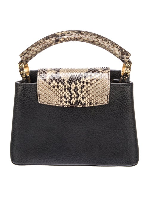 Louis Vuitton Python-Trimmed Taurillon Capucines Mini w/Strap