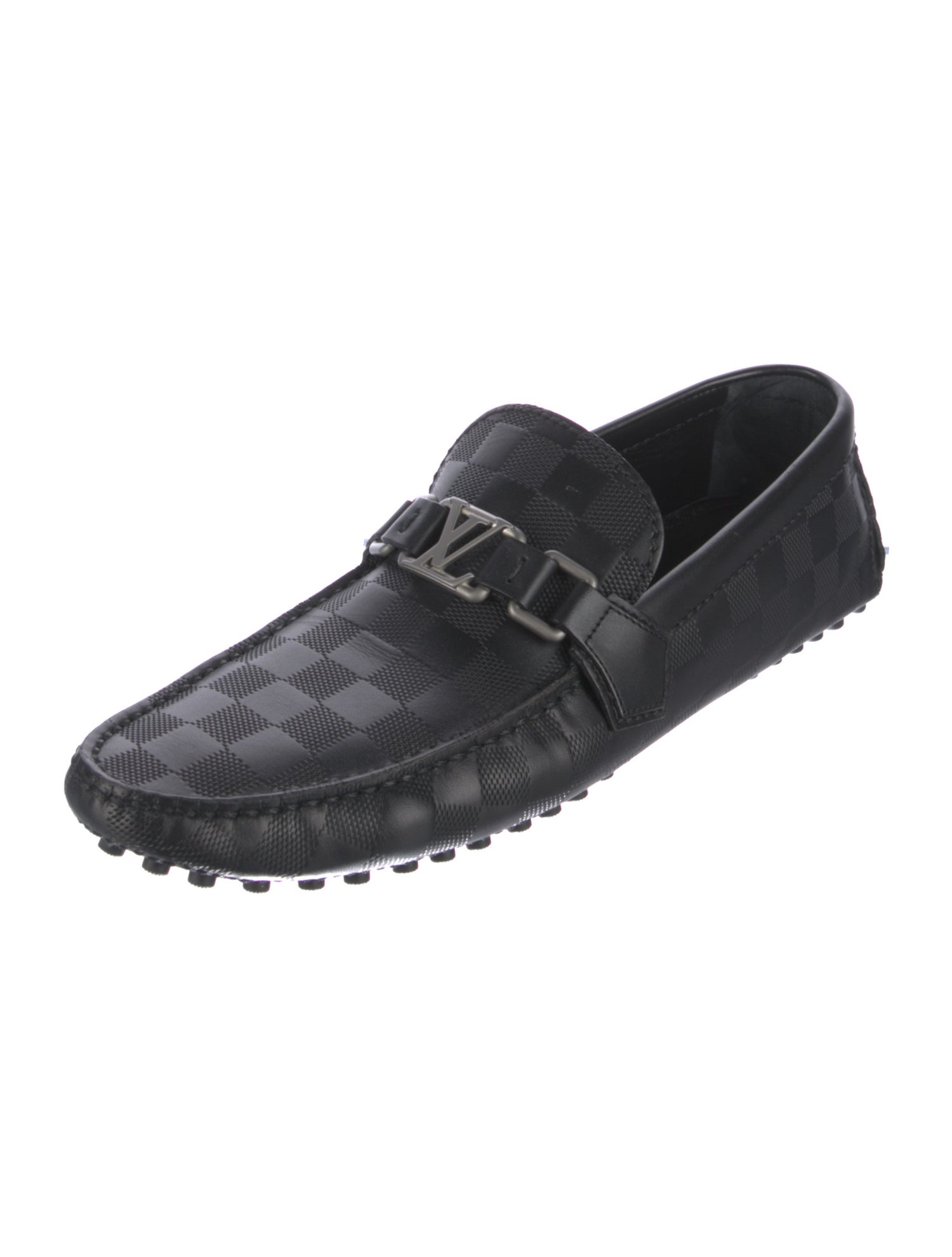 Louis Vuitton Leather Drivers Black Loafers, Shoes LOU841012 The