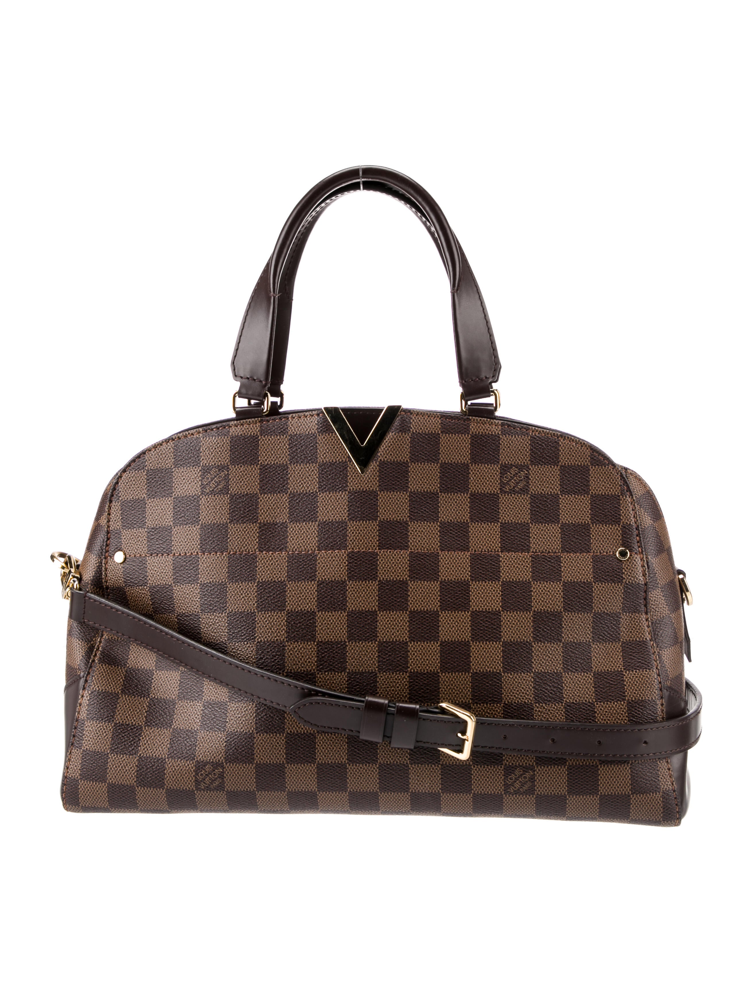 Louis Vuitton Damier Ebene Kensington Bowling Bag Brown Handle Bags