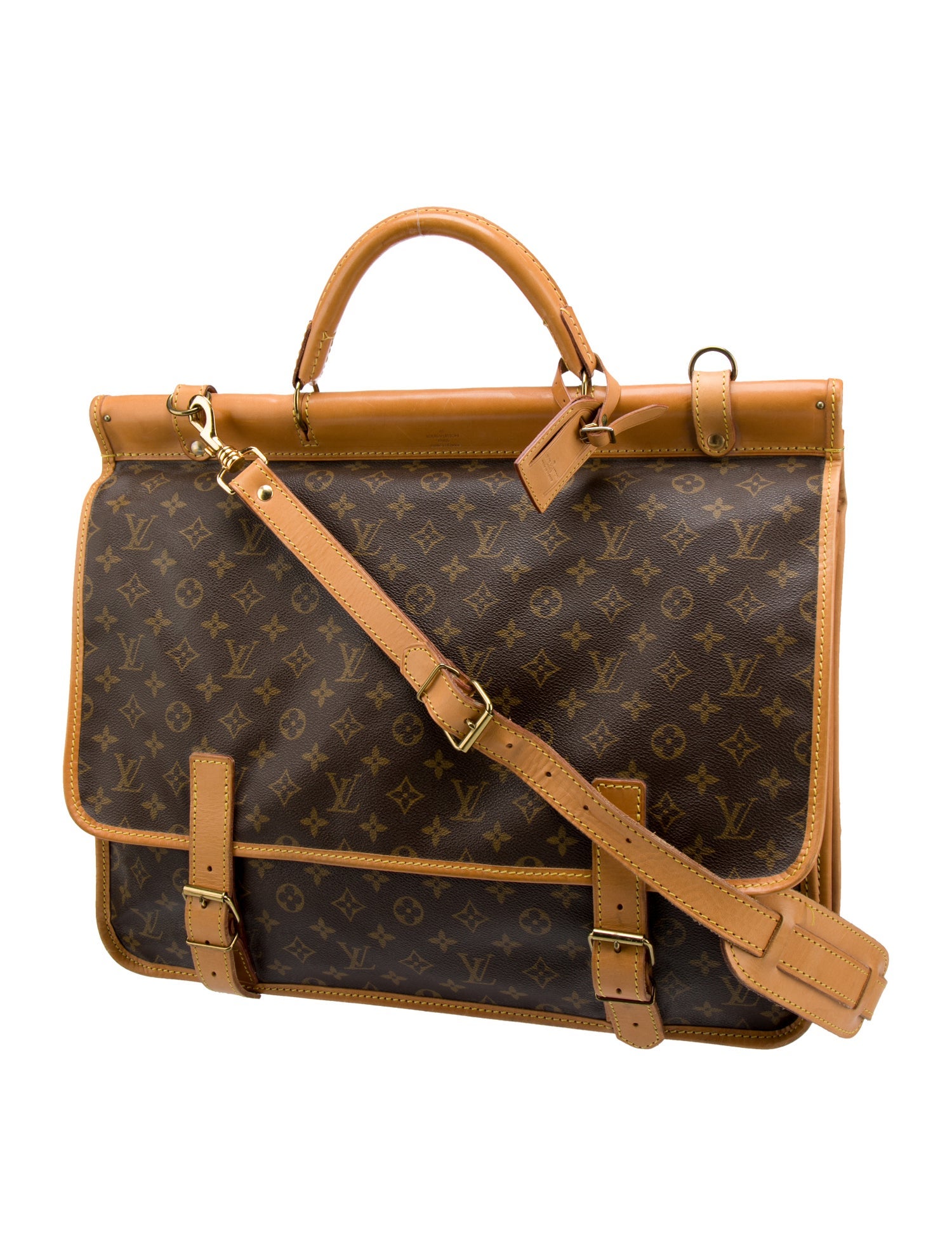 Louis Vuitton Monogram Sac Chasse Hunting Bag Brown Luggage and