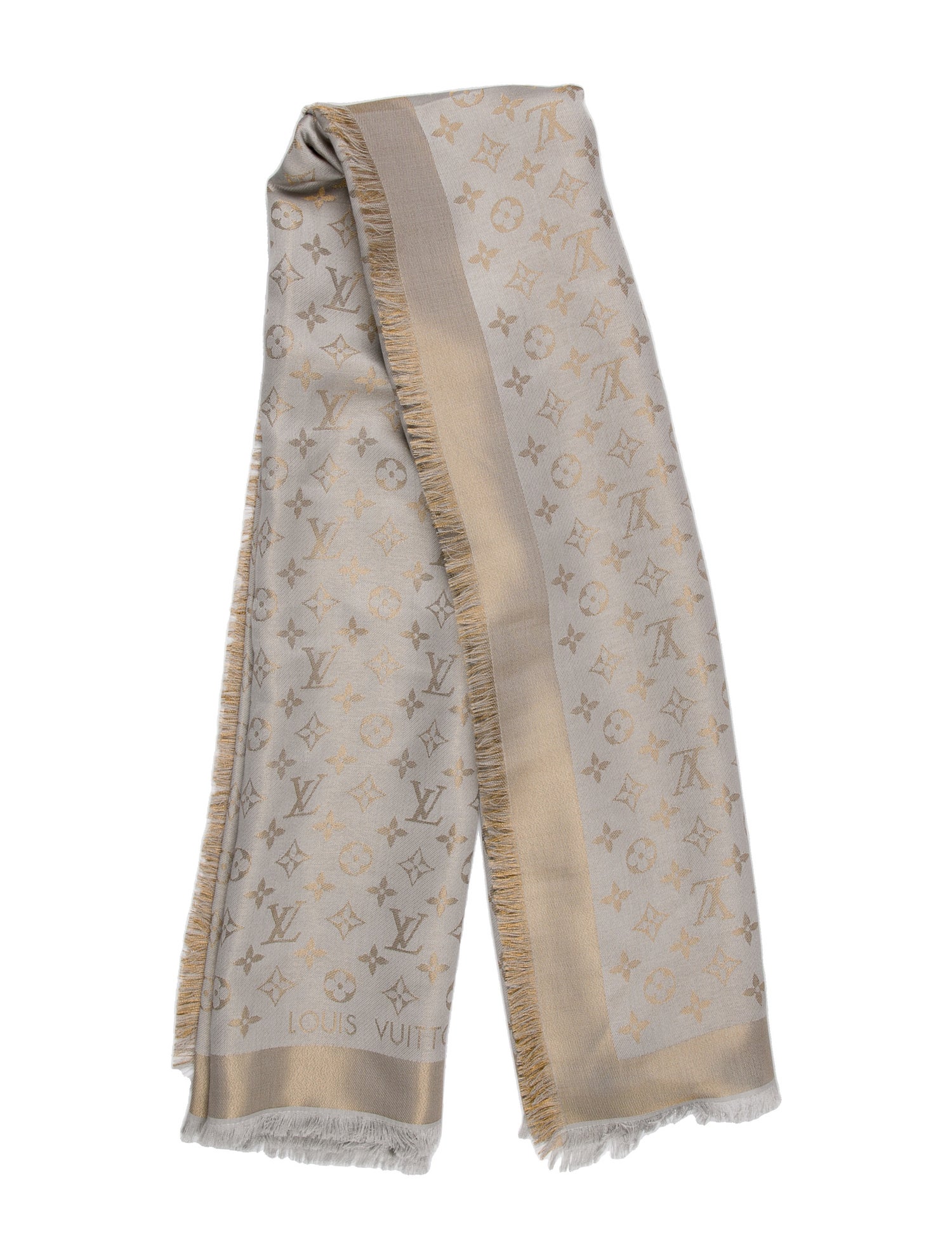 Louis Vuitton Silk 2022 Scarf Grey Scarves and Shawls, Accessories