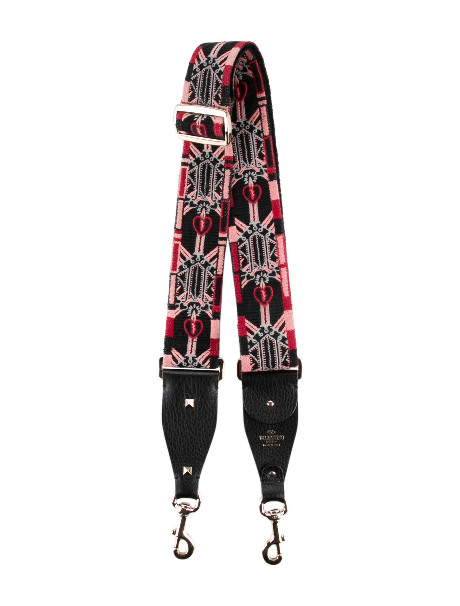 Valentino Embroidered Canvas Bag Strap