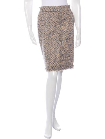 Louis Vuitton Tweed Pencil Skirt