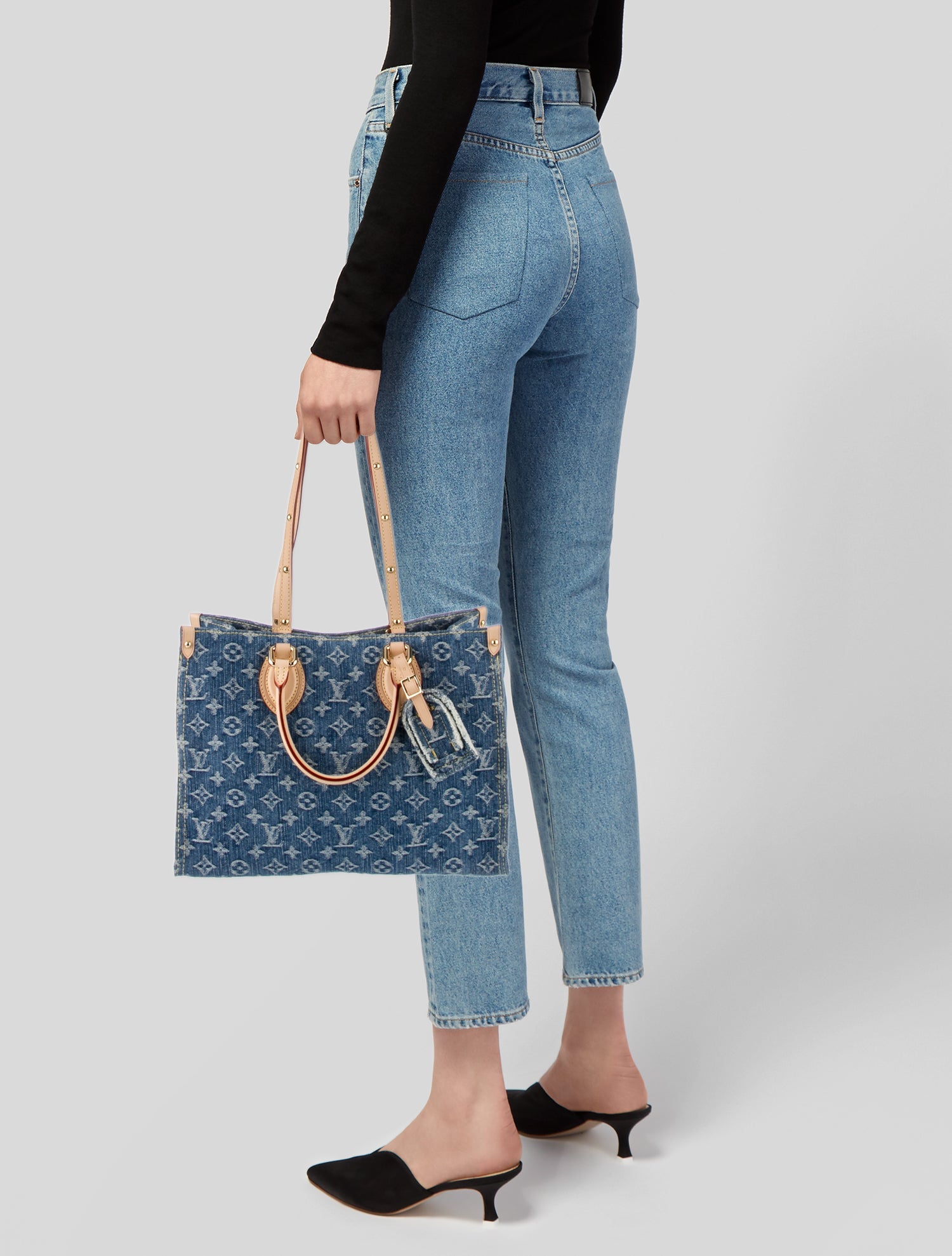 Louis Vuitton 2024 Monogram Denim OnTheGo MM - Blue Totes