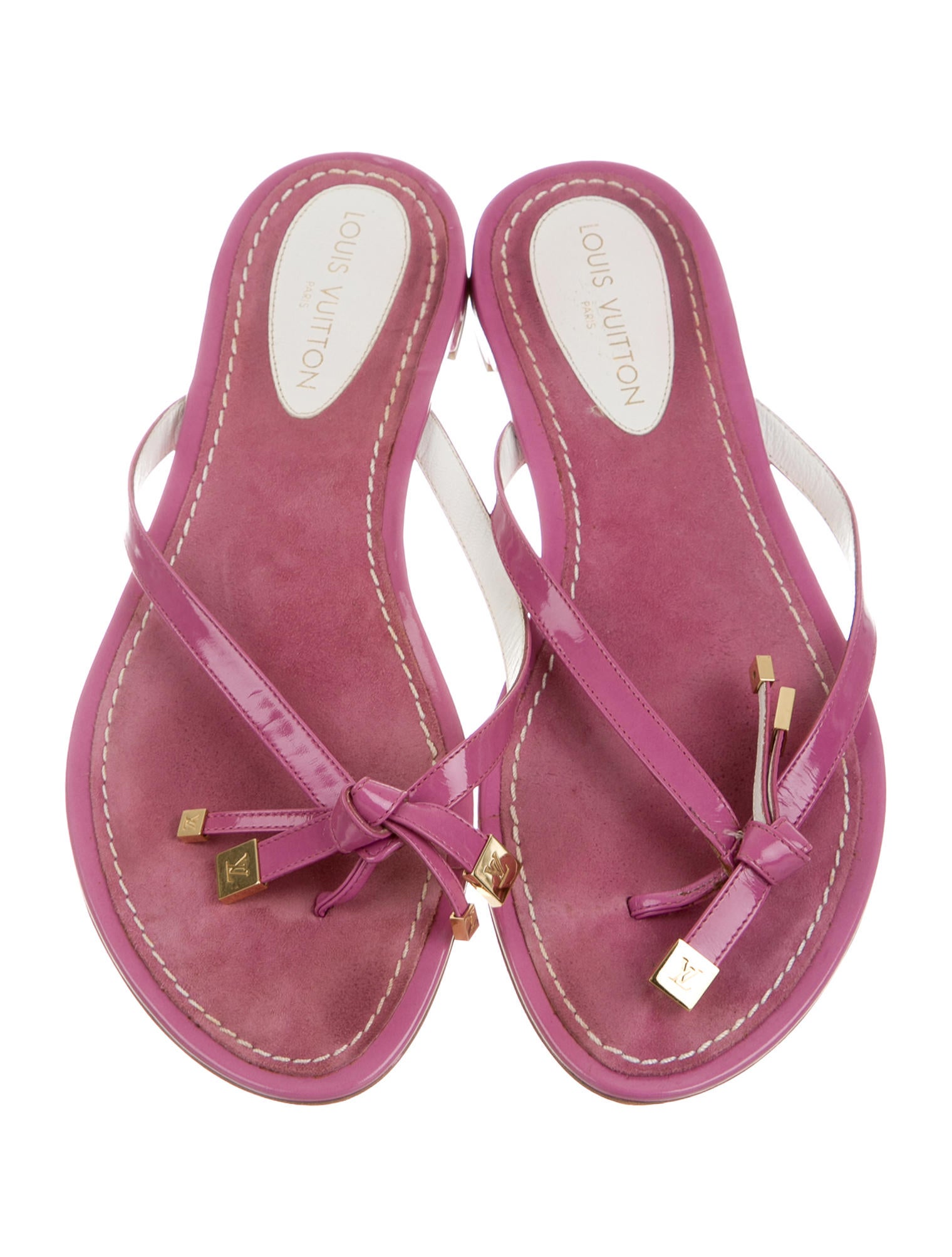 Louis Vuitton Leather Thong Slide Sandals - Shoes - LOU88143 | The RealReal