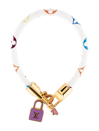 Louis Vuitton x Takashi Murakami Coated Canvas & Enamel 'Luck It' Charm Bracelet