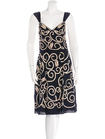 Louis Vuitton Embellished Embroidered Dress