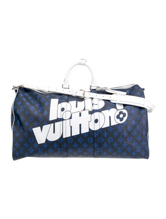 Louis Vuitton Coated Canvas Keepall Bandouliere 55 Monogram Pattern Weekender Bag 2021-2022