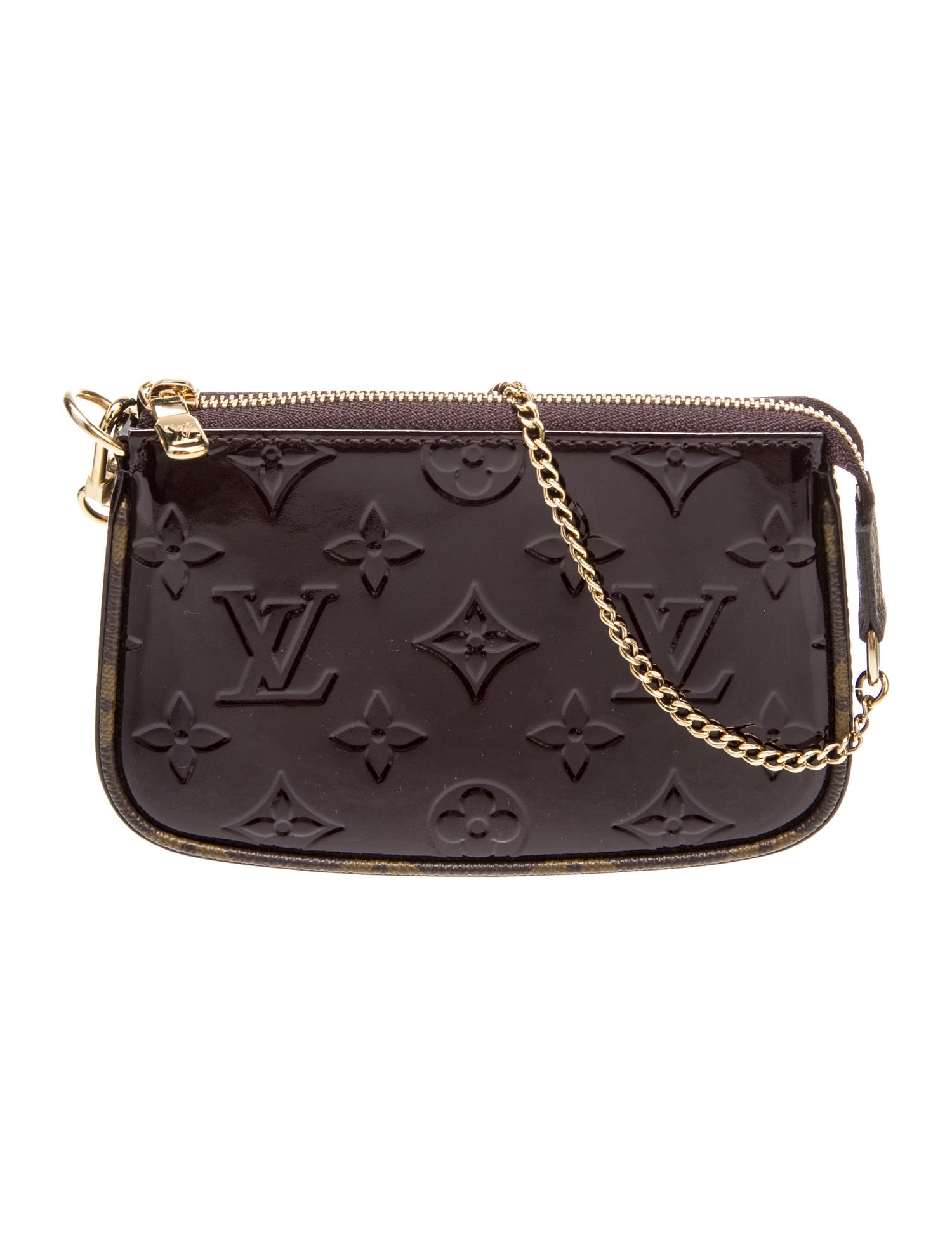 Louis Vuitton Vernis Patent Leather Pochette Accessoires Mini LV Monogram
