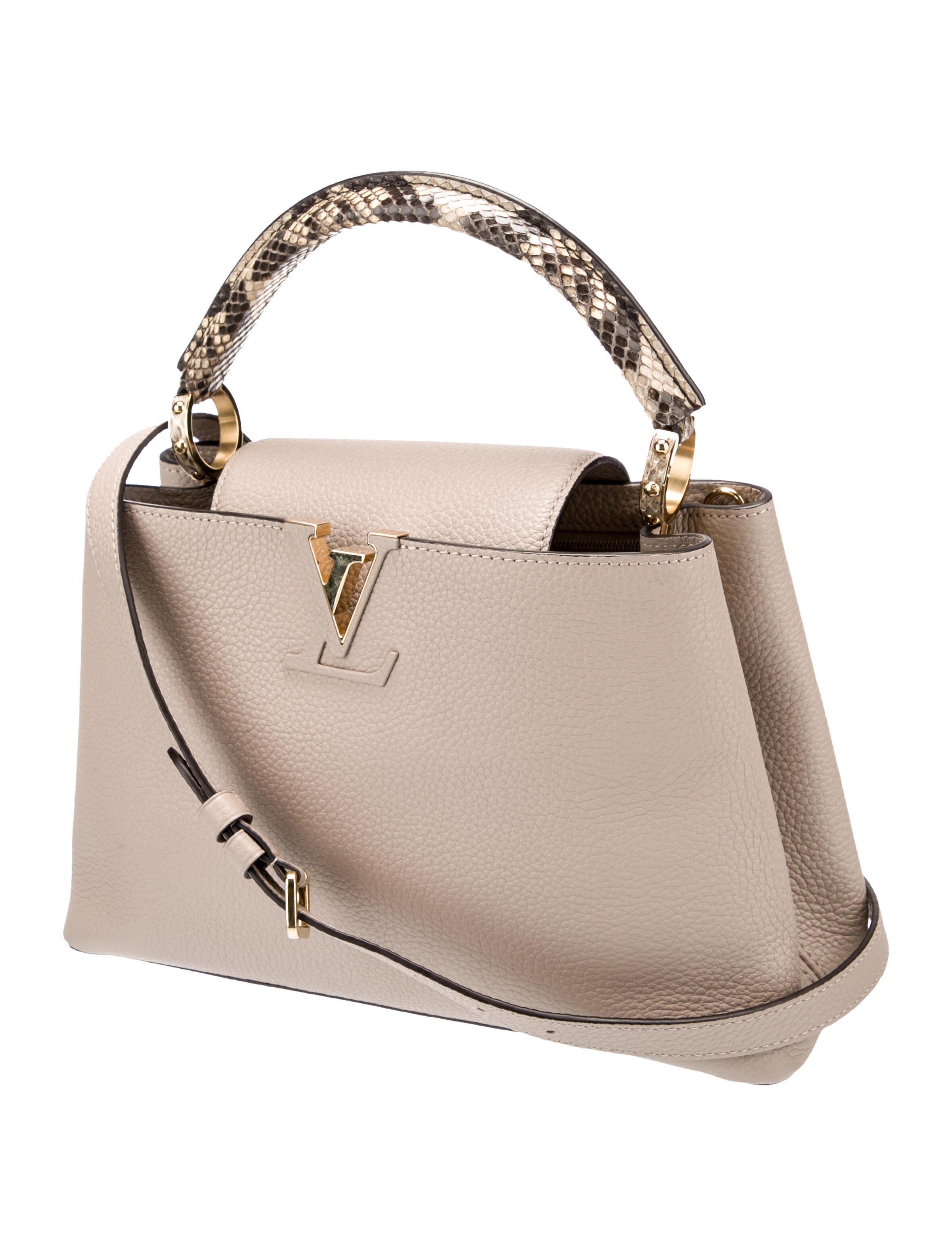 Louis Vuitton Python-Trimmed Taurillon Capucines PM