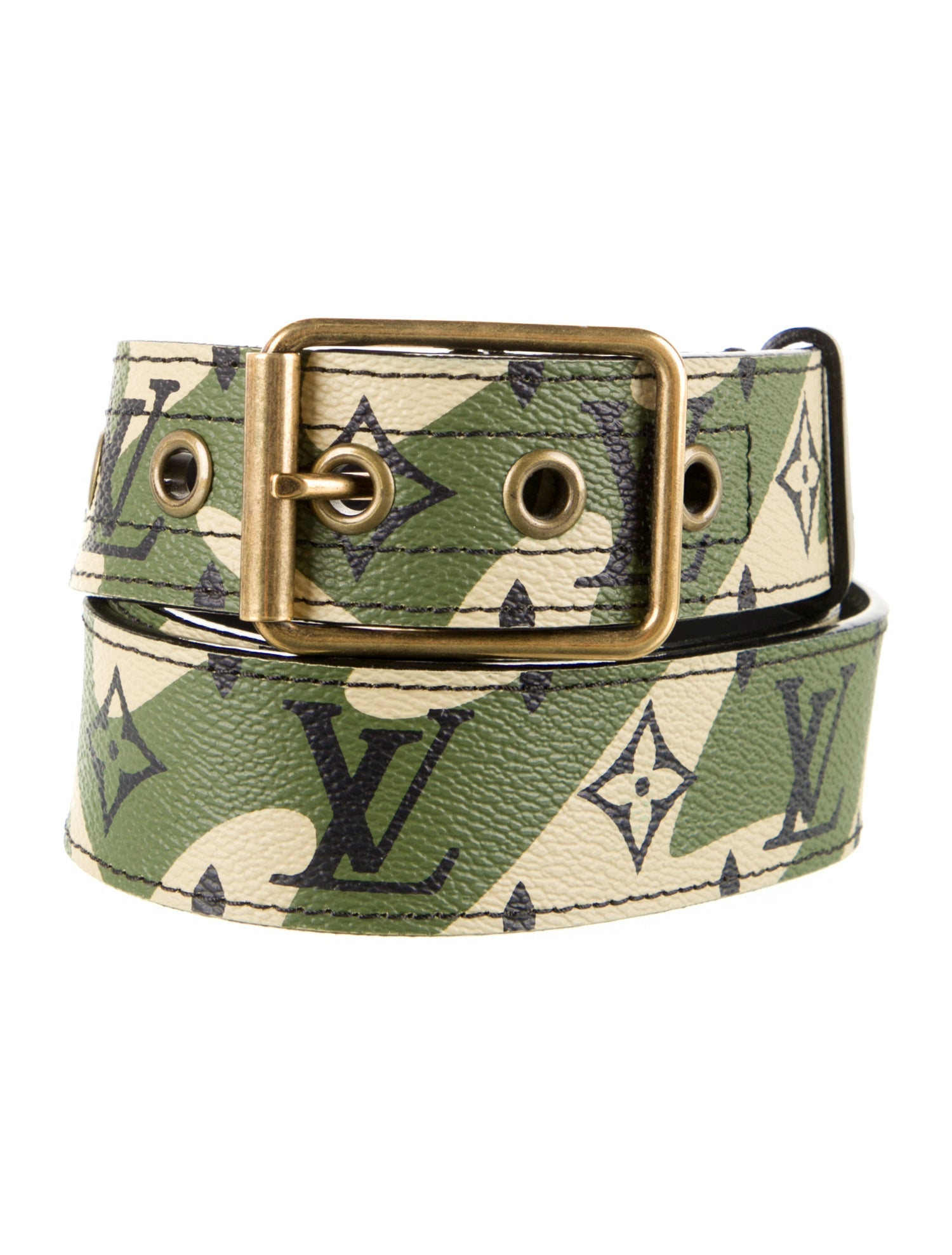 Louis Vuitton 2008 x Takashi Murakami Monogramouflage Belt Green