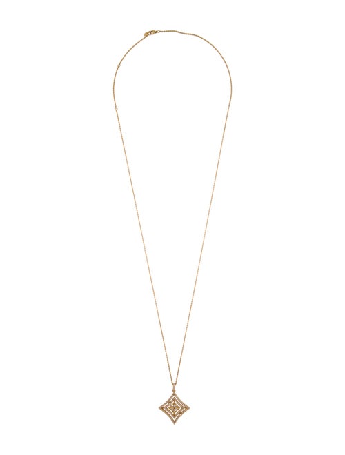 Louis Vuitton 18K Diamond Idylle Blossom Medallion Pendant Necklace