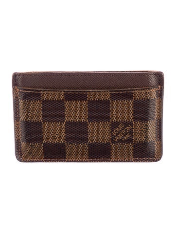 Louis Vuitton Wallets Damier Ebene Pattern Coated Canvas Card Case