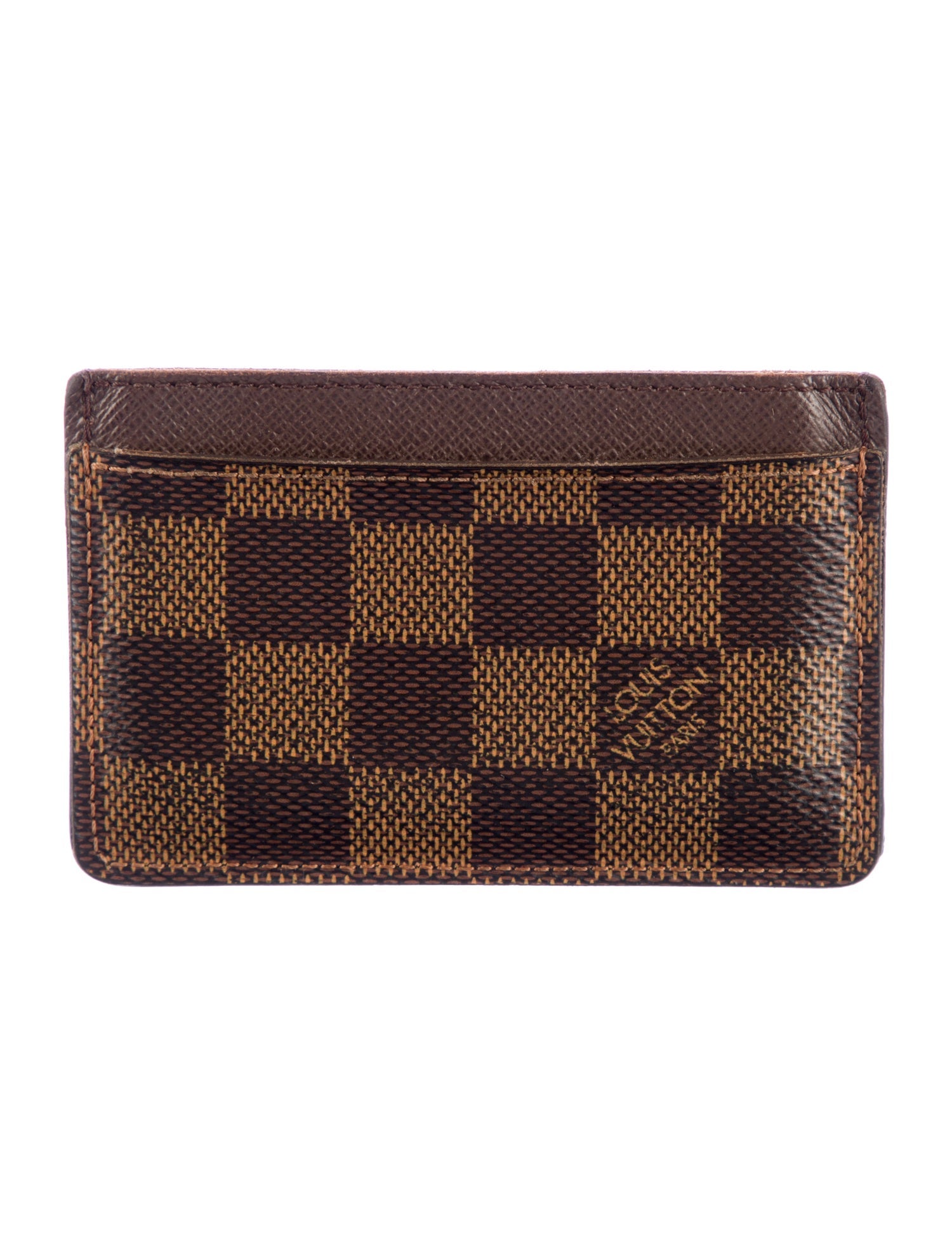 Louis Vuitton Damier Ebene Pattern Coated Canvas Card Case