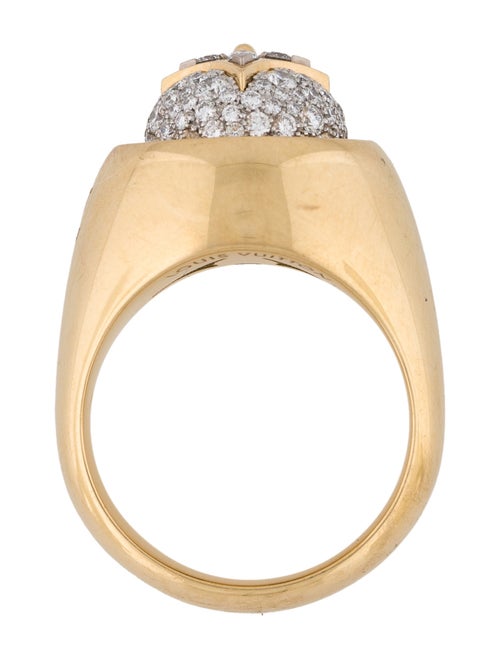Louis Vuitton 18K Diamond B Blossom Signet Ring