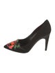 Louis Vuitton Suede Floral Print Pumps